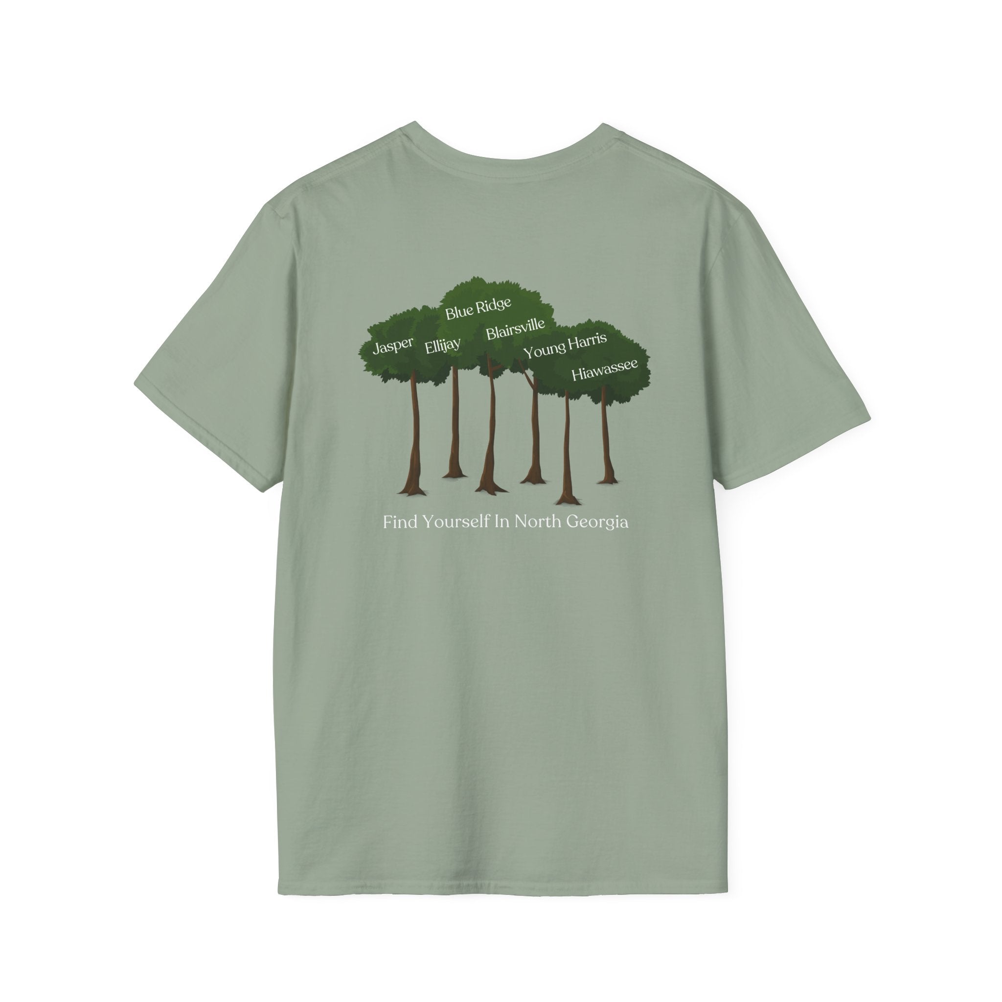 unisex adult T-shirt, Tree Graphic, by 515Gear.com, Find yourself in North Georgia!
