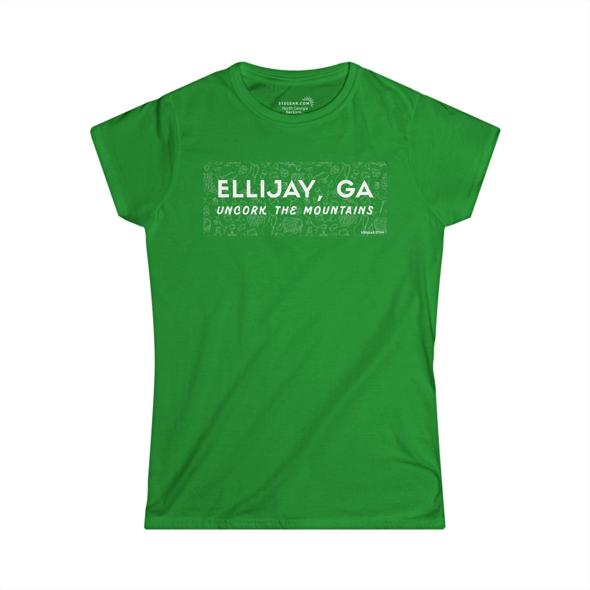 Women’s t-shirt by 515Gear.com | Ellijay, GA | Uncork with vineyard lifestyle graphic perfect for girls’ weekends