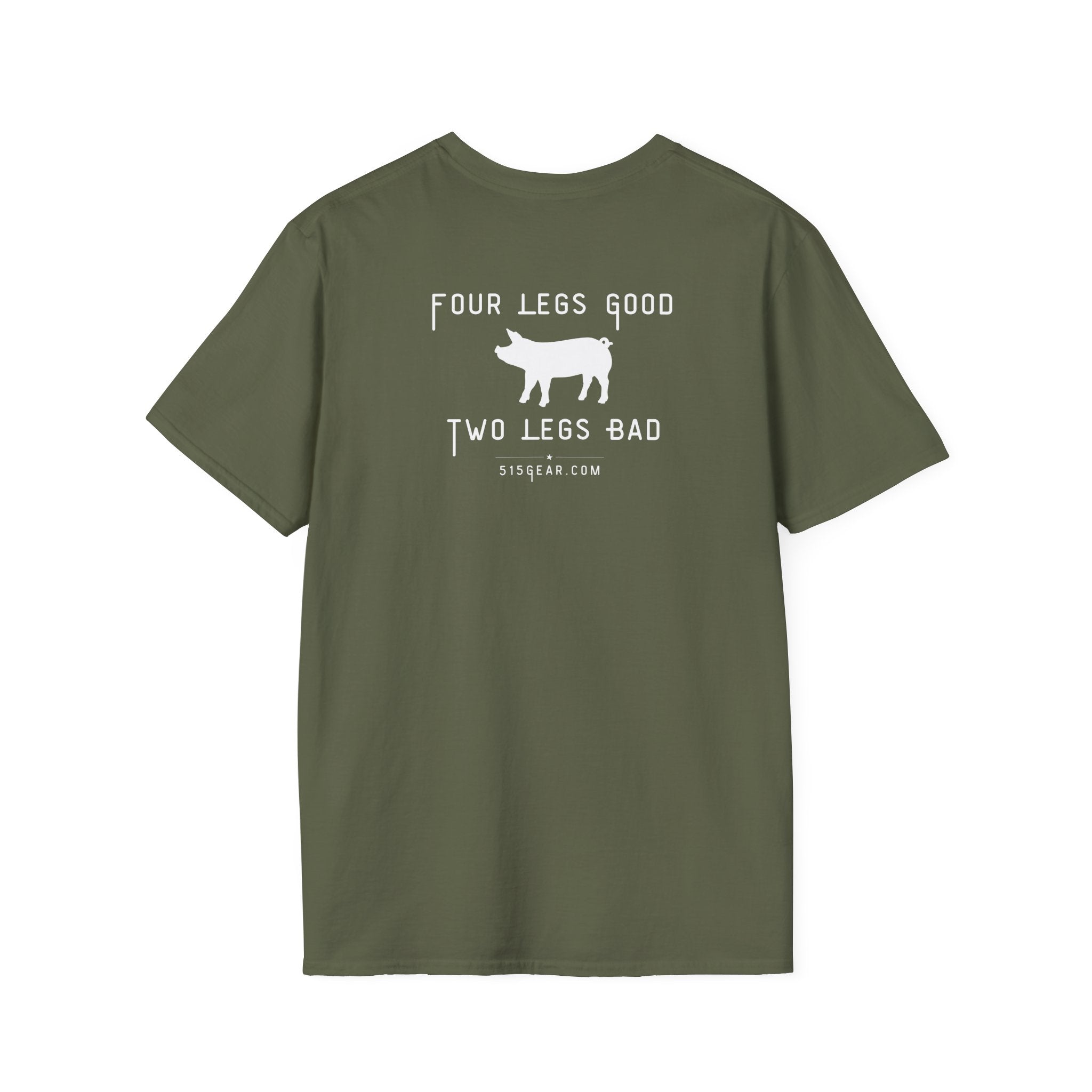 unisex adult t-shirt, satirical reference for “Orwellian” lovers | 515Gear.com | anyone love Animal Farm?