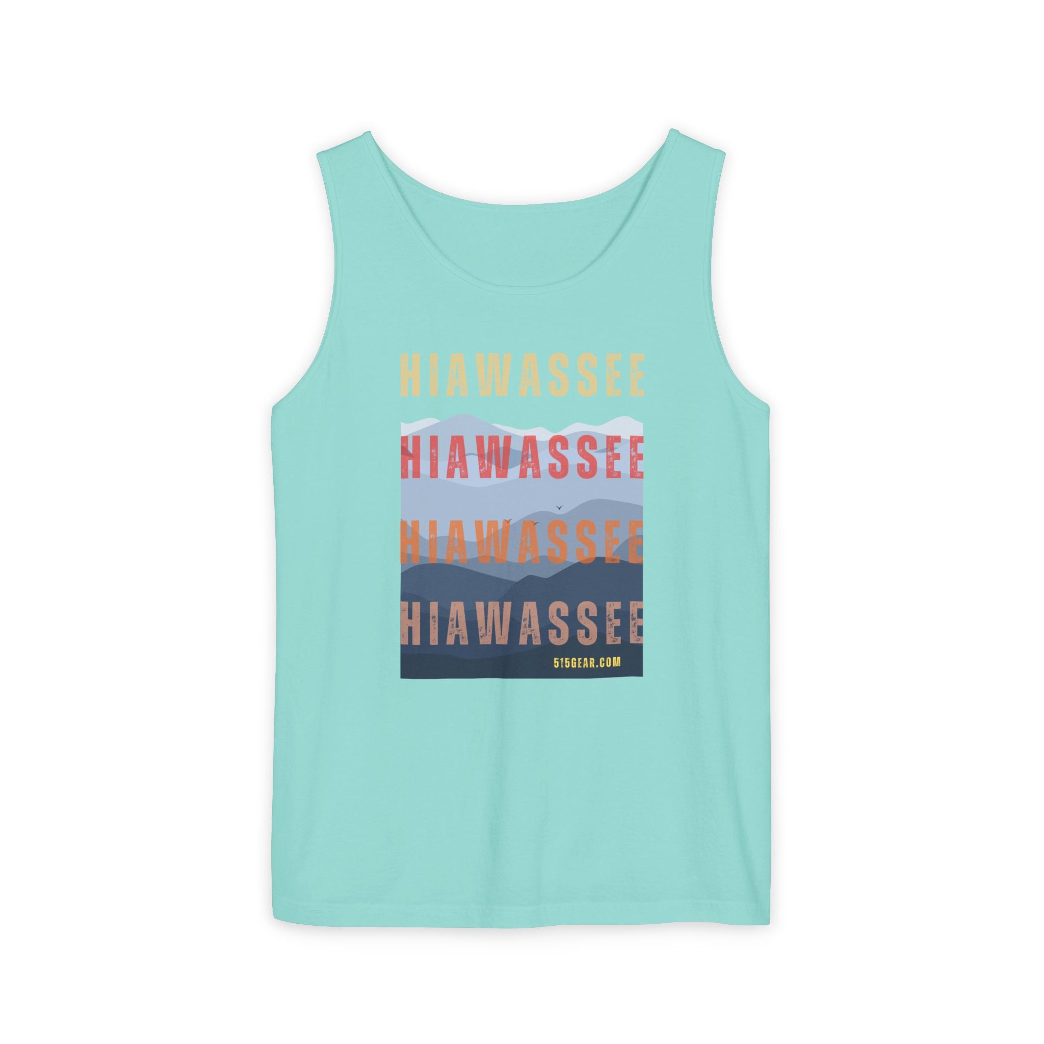 unisex tank-top, mountains graphic, by 515 Gear | Hiawassee, GA | cotton tank perfect for casual hikes and workouts