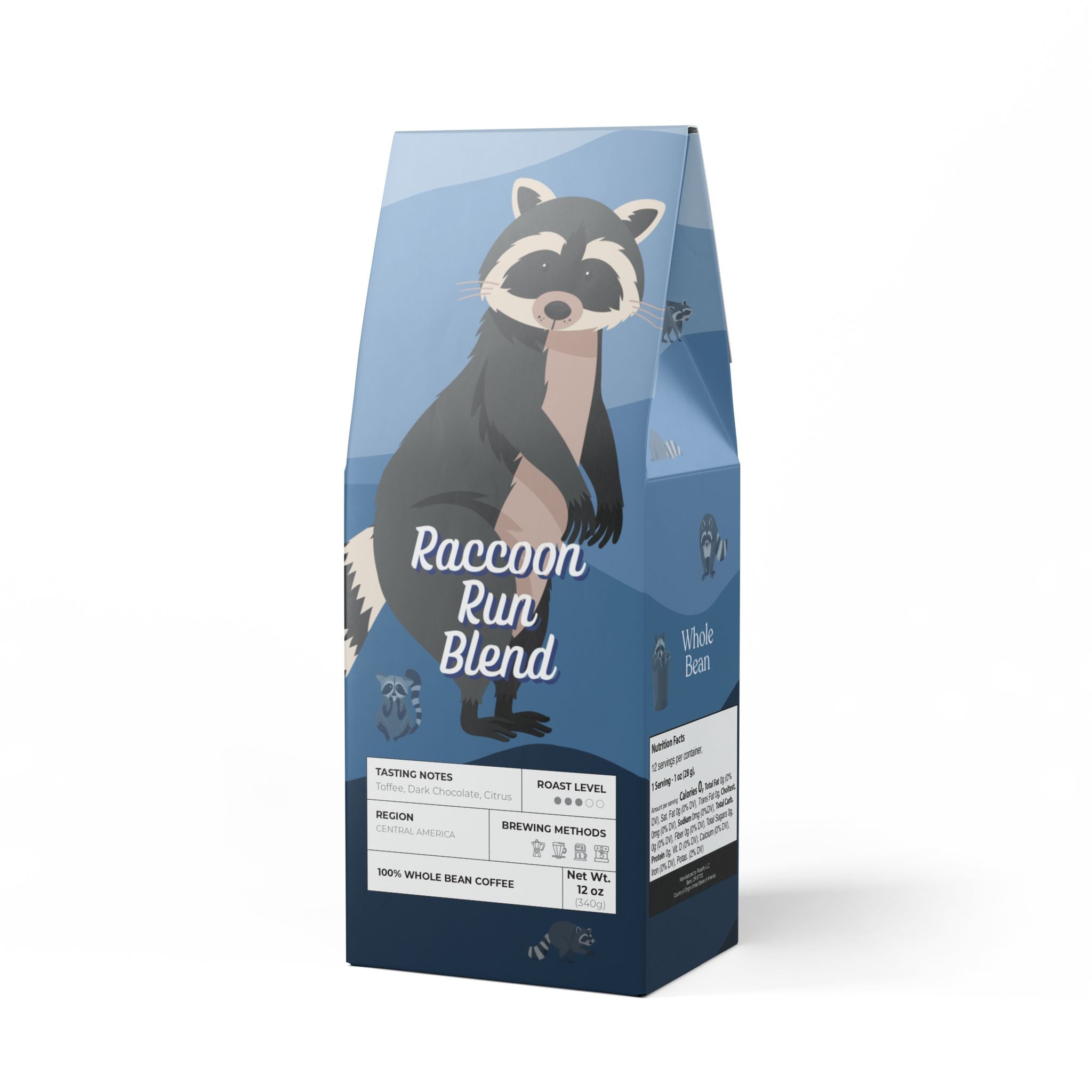 12 oz. Medium Roast Coffee, whole bean or ground, wake up happy! | by 515Gear.com | sourced from Central America