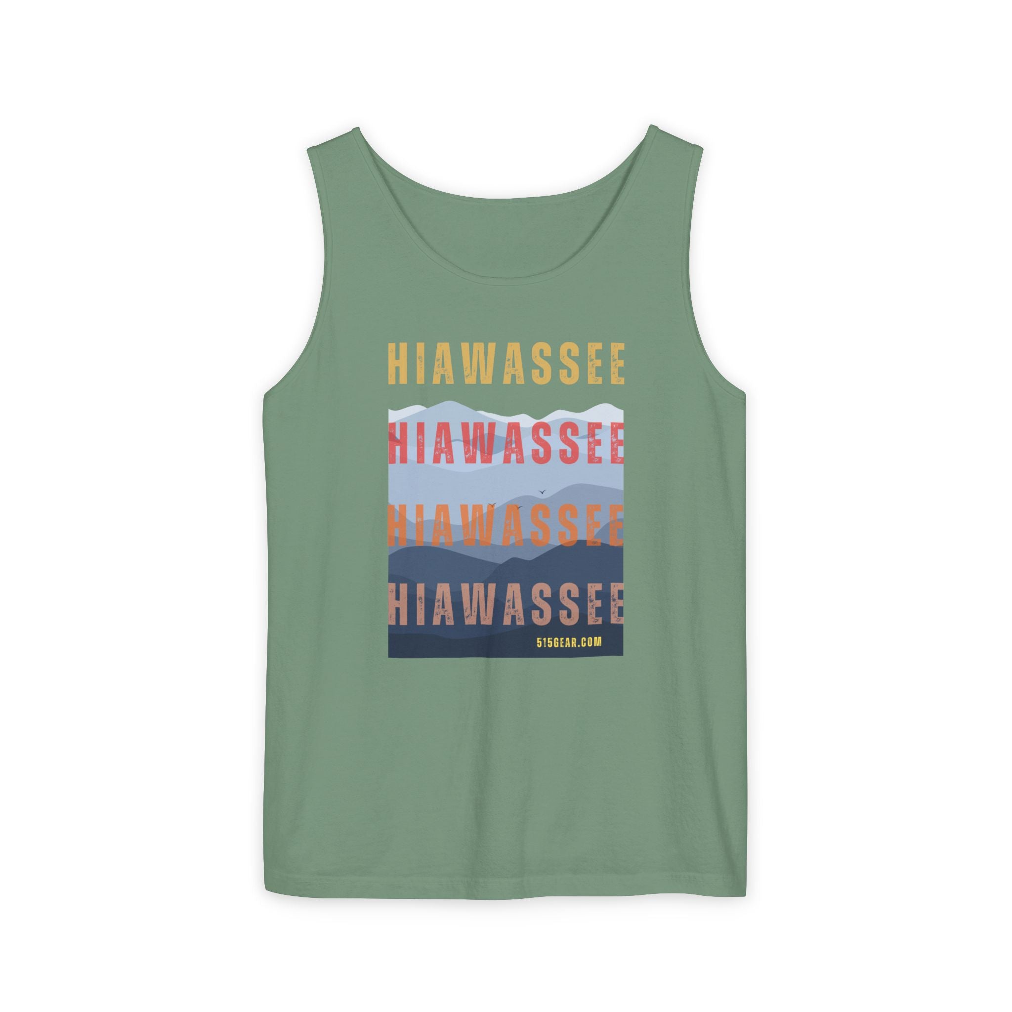 unisex tank-top, mountains graphic, by 515 Gear | Hiawassee, GA | cotton tank perfect for casual hikes and workouts