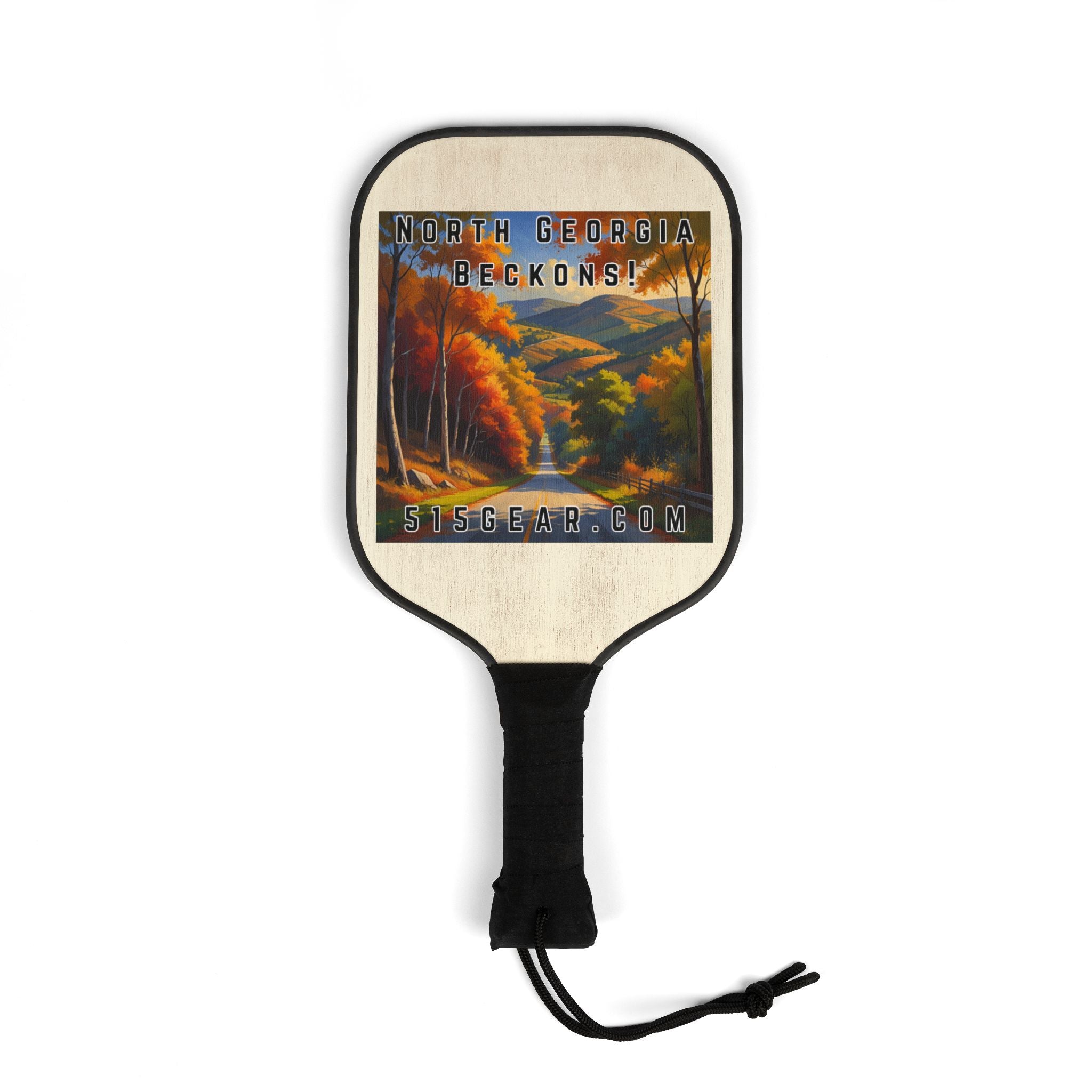 Pickleball Paddles Set — North Georgia Beckons Vintage Scenic Design (2 Paddles + 2 Balls)