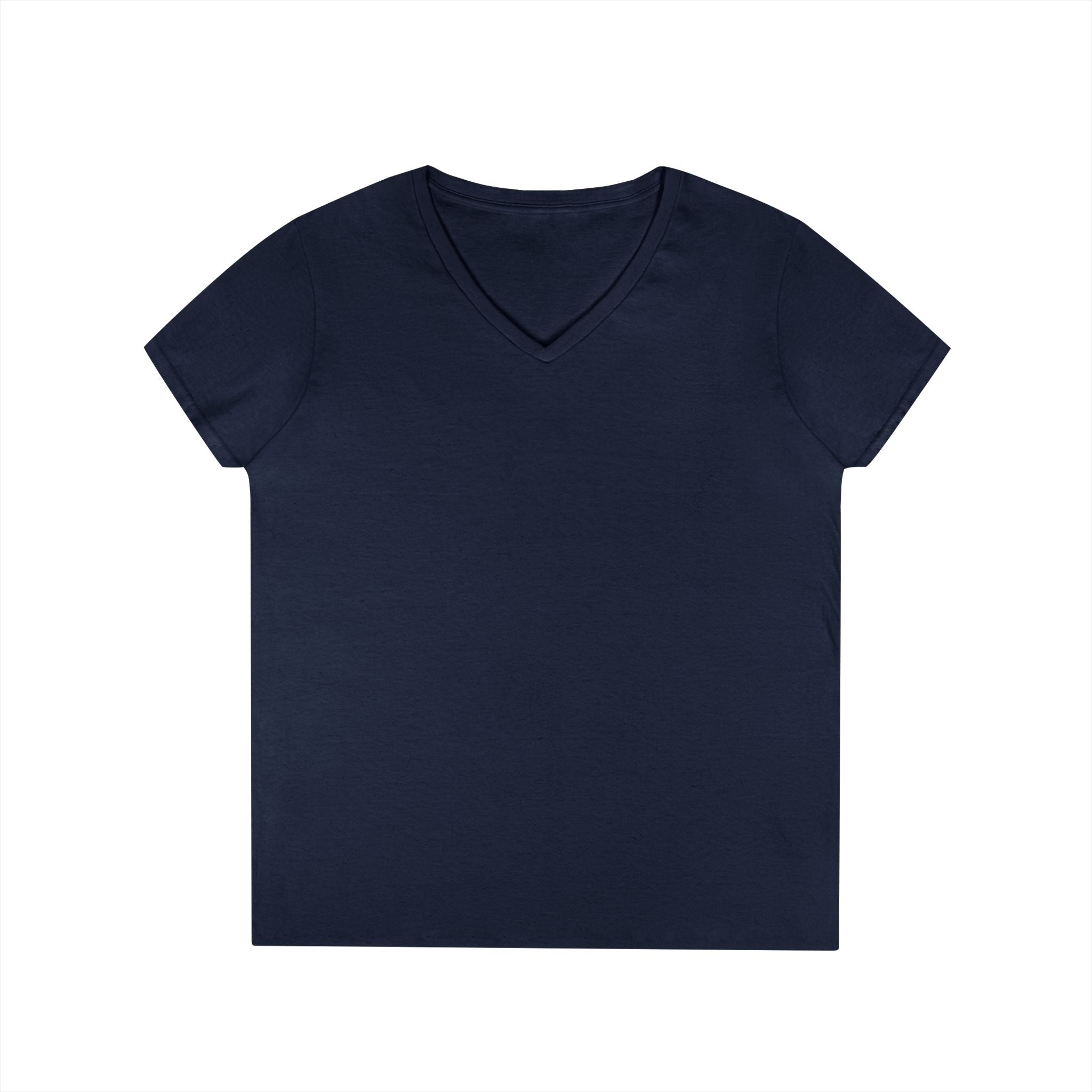 Black women's v-neck tee - has a winking smiley face and "never better - Ellijay GA" on the back