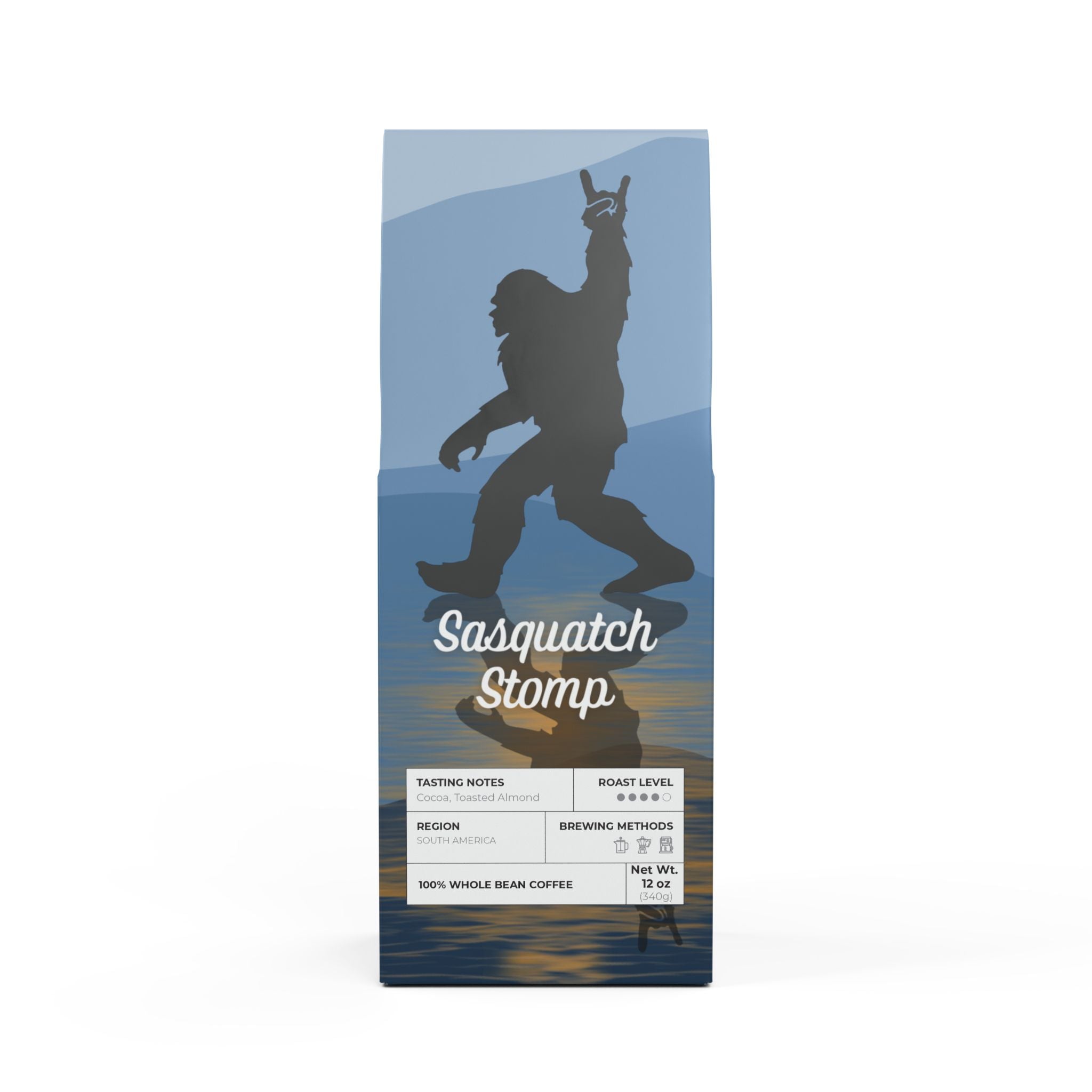 12 oz. Medium Dark Roast Coffee, whole bean or ground, Sasquatch Stomp! | by 515Gear.com | sourced from Central America!