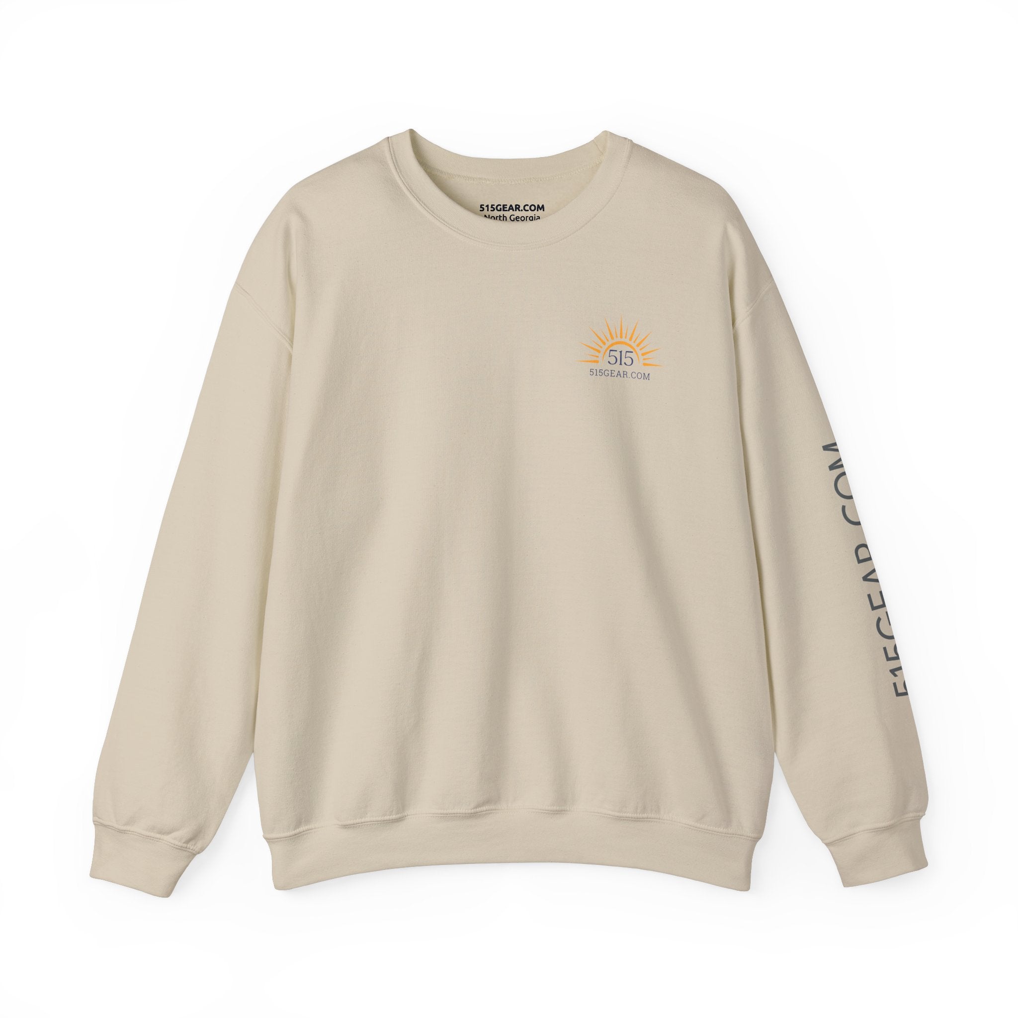 Crewneck sweatshirt, graphic on back featuring mountain range | by 515gear.Com |