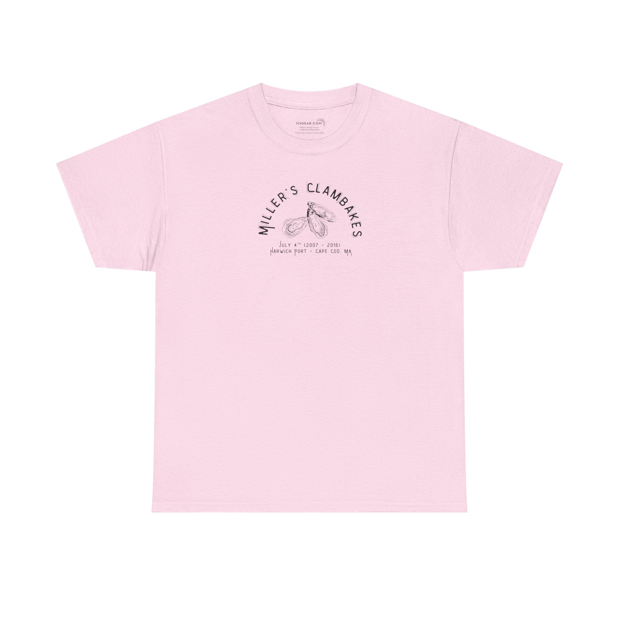 Oysters & Miller’s Clambakes - Harwich Port MA Unisex Heavy Cotton Tee