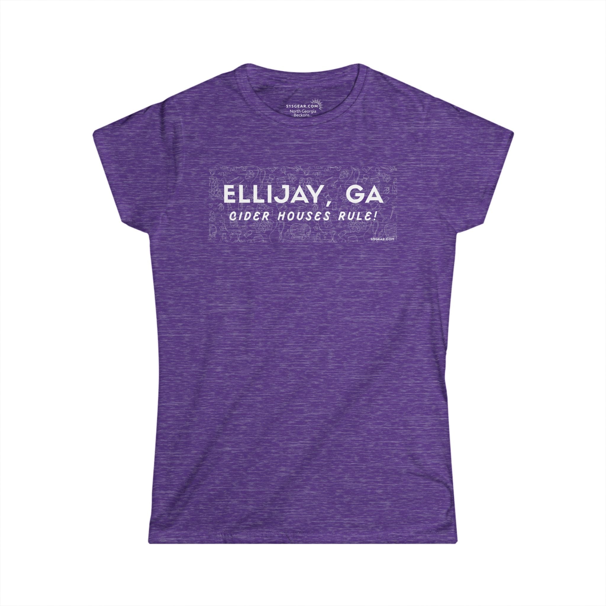 Woman's Ellijay, GA Purple t-shirt "Cider Houses Rule" by 515Gear.com | Mountain Orchard life