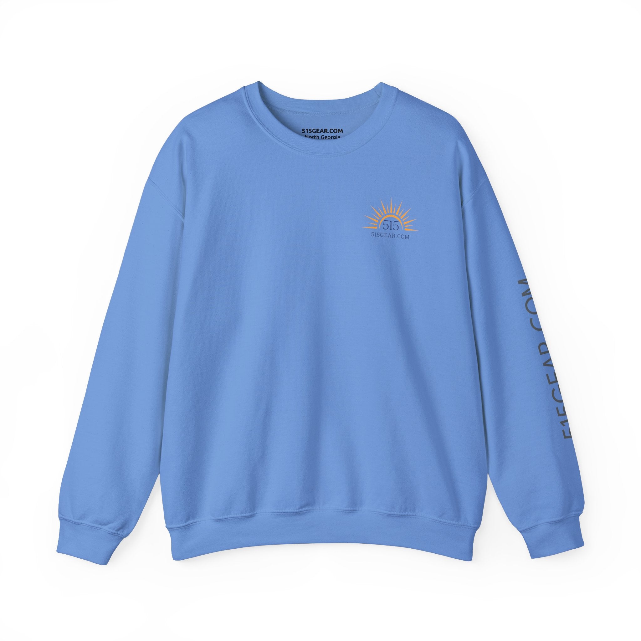 Crewneck sweatshirt, graphic on back featuring mountain range | by 515gear.Com |