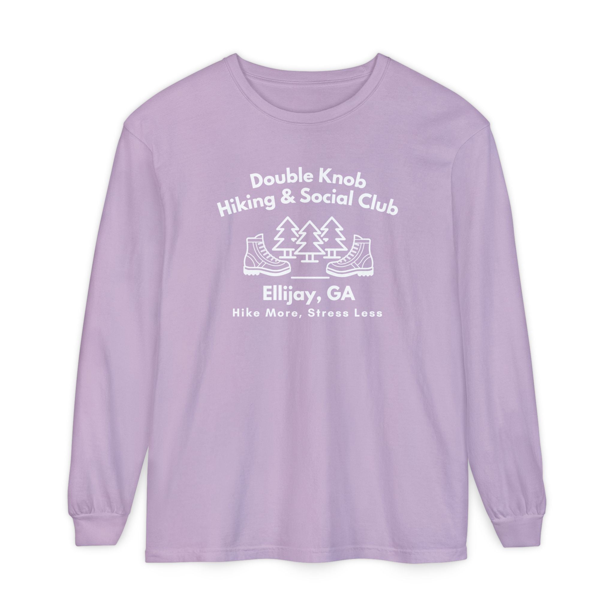 Unisex Adult Long Sleeve T-shirt, Hiking & Social Club Design by 515Gear.com | Ellijay, GA | Hike more, Stress Less!