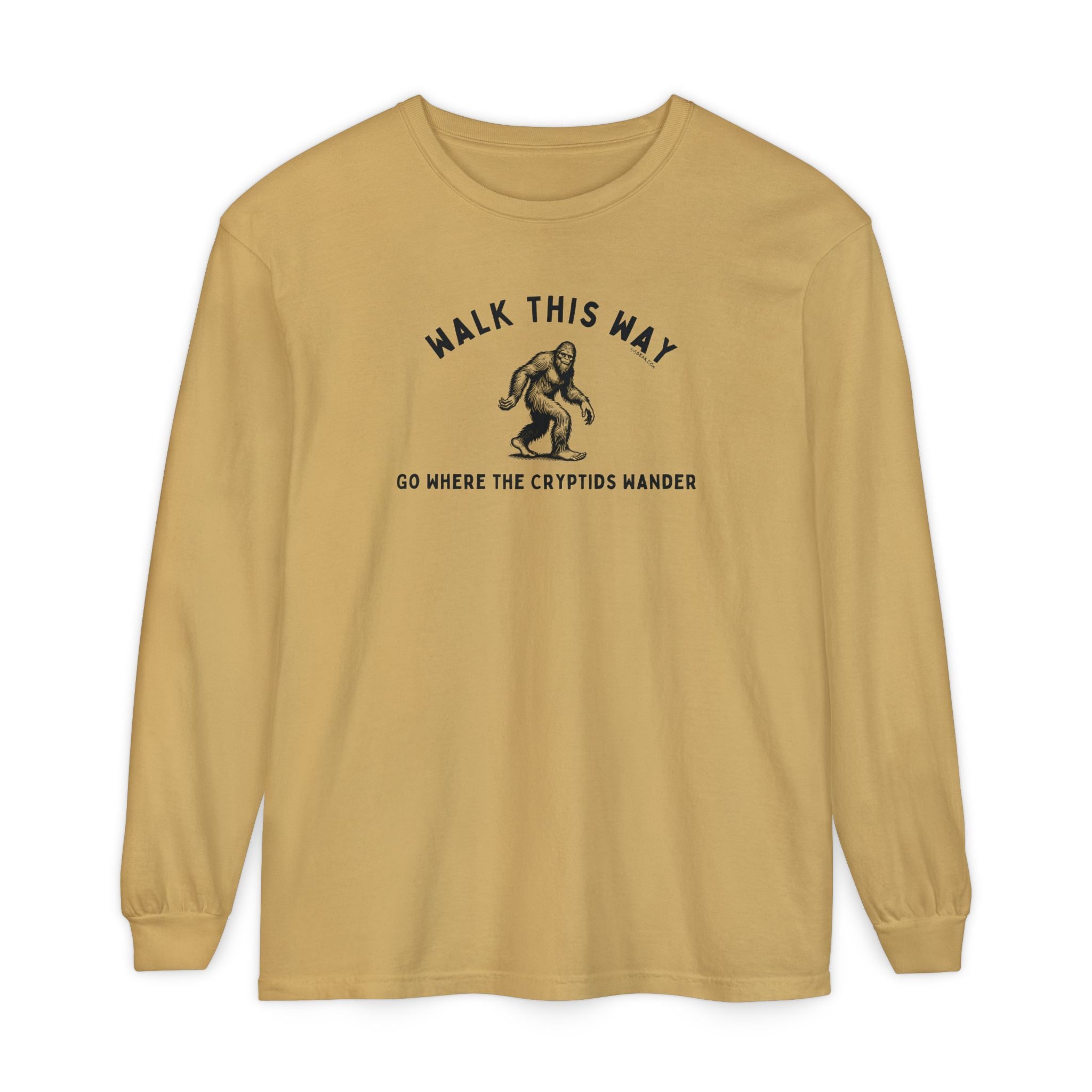 Walk This Way – Bigfoot Wanderer Long Sleeve Tee (Comfort Colors®)