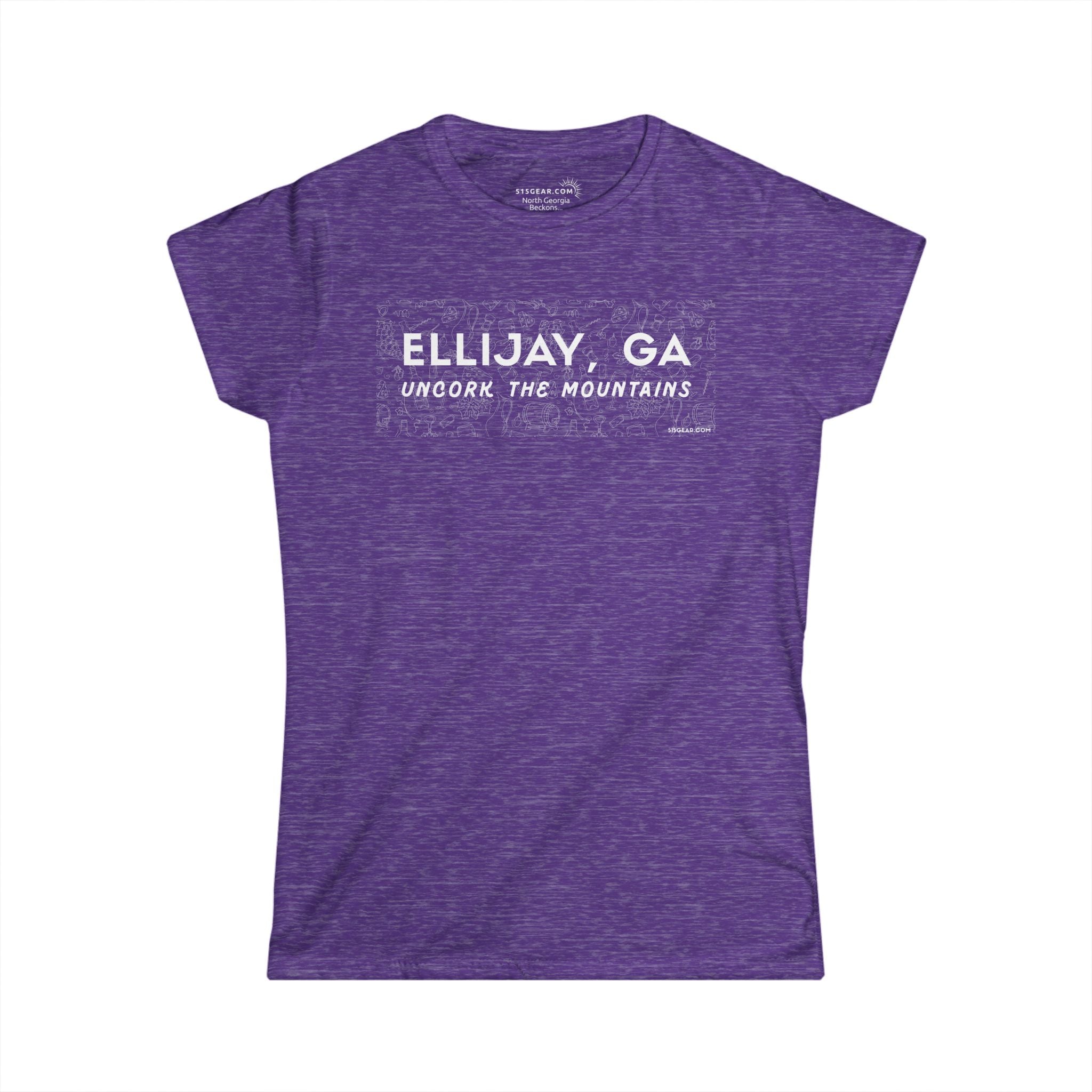 Women’s t-shirt by 515Gear.com | Ellijay, GA | Uncork with vineyard lifestyle graphic perfect for girls’ weekends