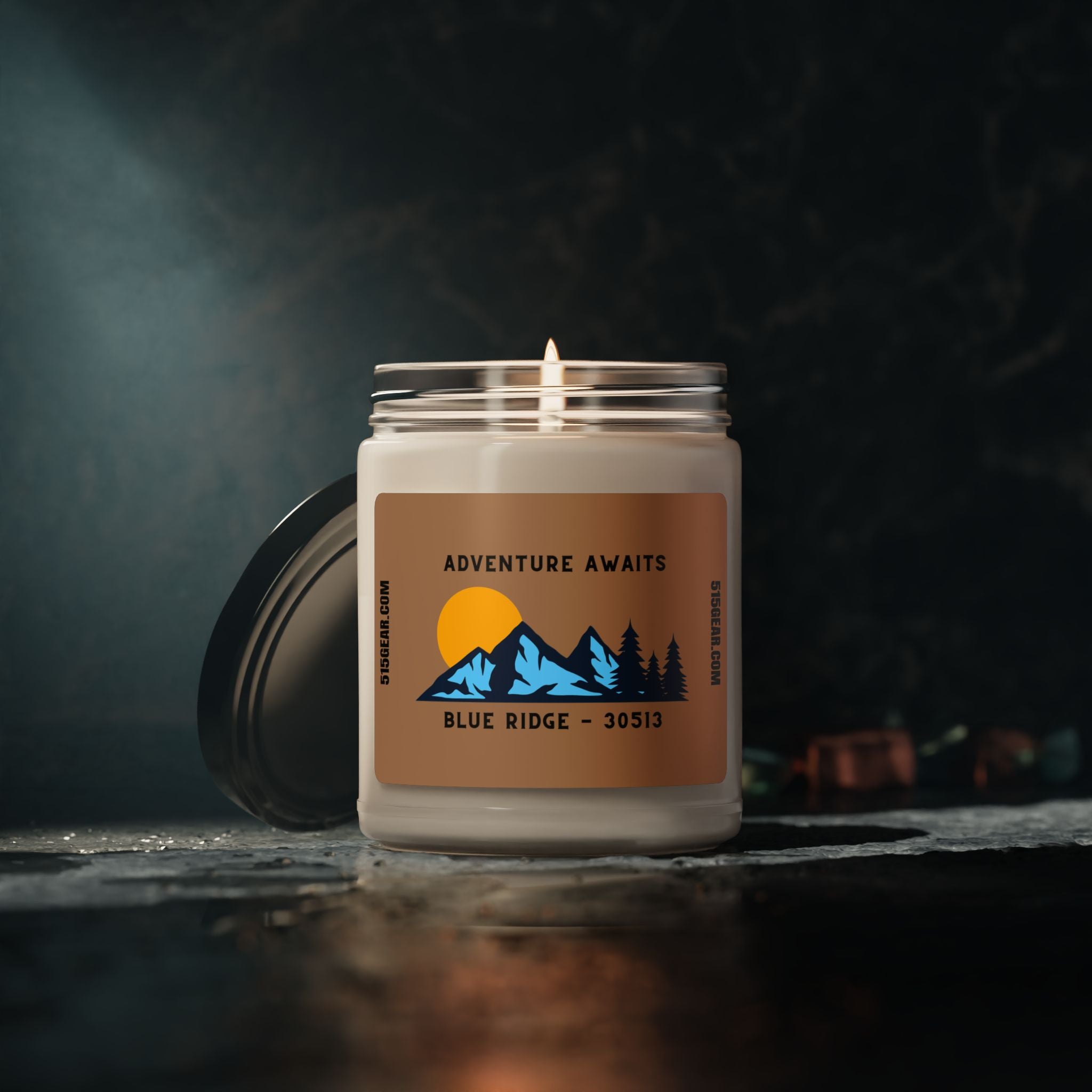 Soy Candle, Adventure Awaits design by 515Gear.com | Blue Ridge, GA | aromatherapy for you!