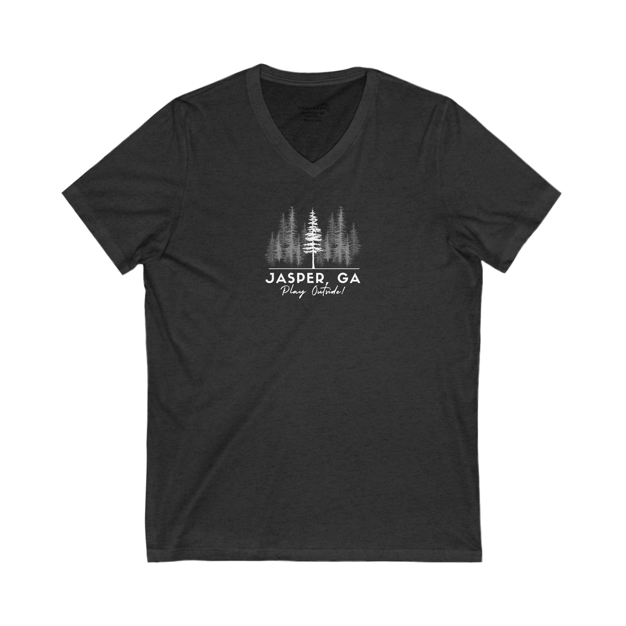 Women’s V-Neck T-shirt, Play Outside, by 515Gear.com | Jasper, GA | Forest themed