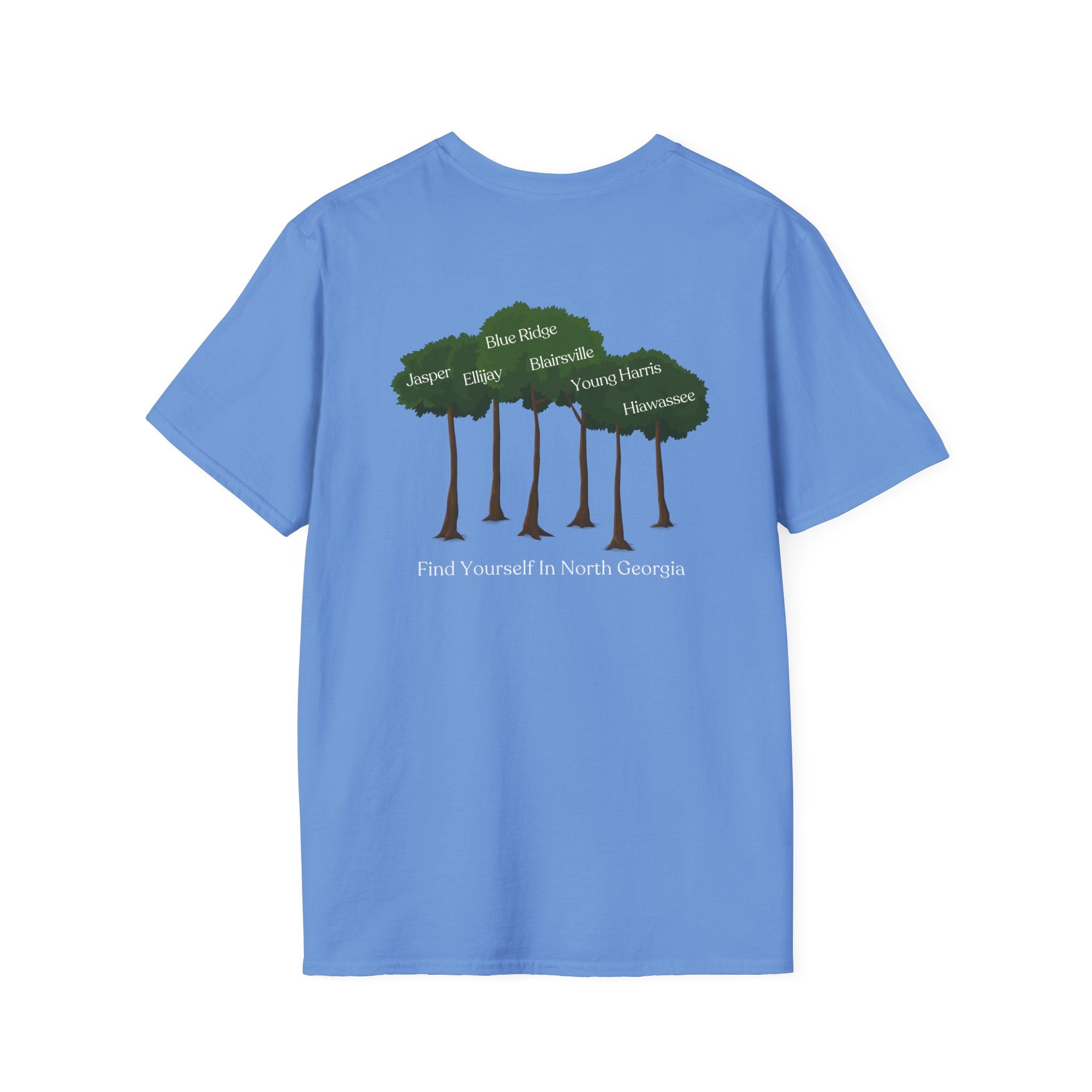 unisex adult T-shirt, Tree Graphic, by 515Gear.com, Find yourself in North Georgia!