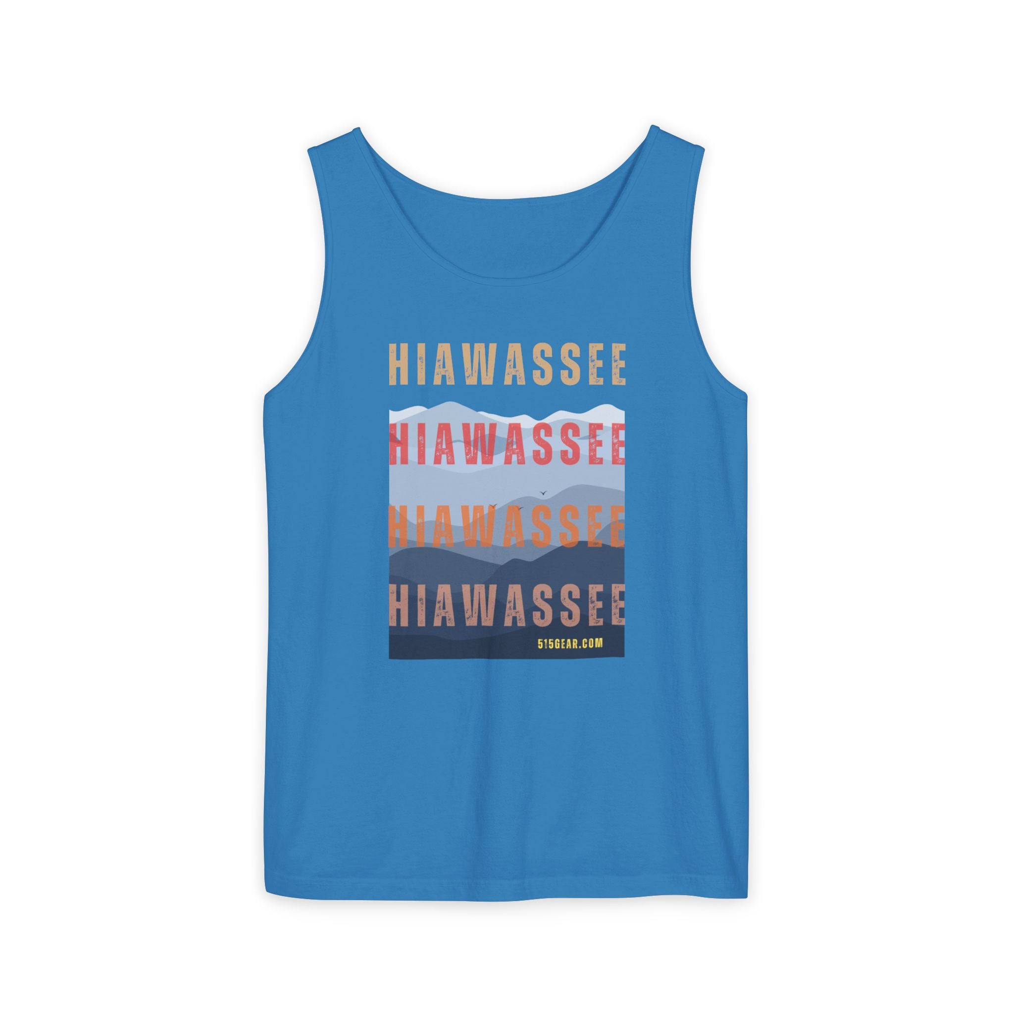 unisex tank-top, mountains graphic, by 515 Gear | Hiawassee, GA | cotton tank perfect for casual hikes and workouts