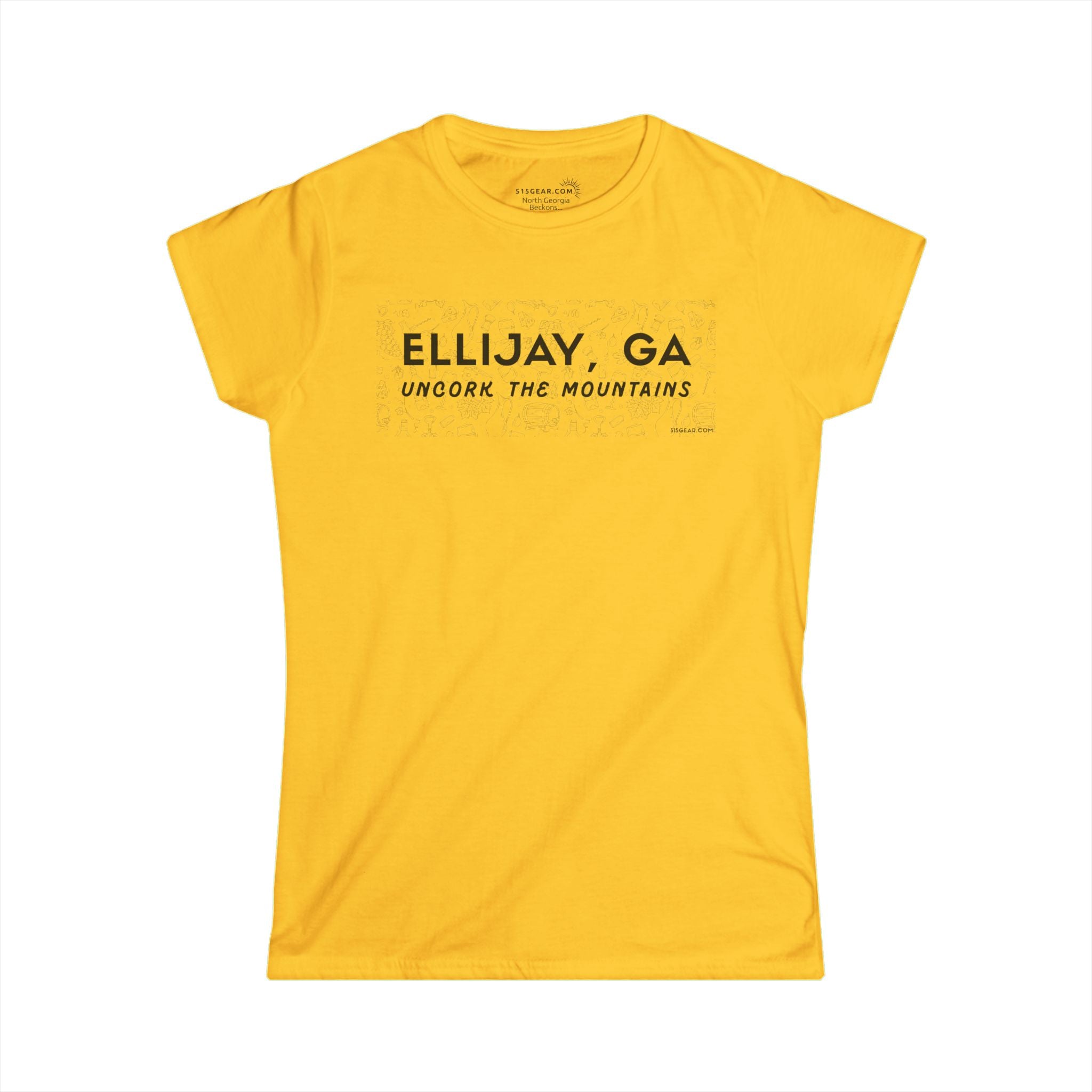 Women’s t-shirt by 515Gear.com | Ellijay, GA | Uncork with vineyard lifestyle graphic perfect for girls’ weekends