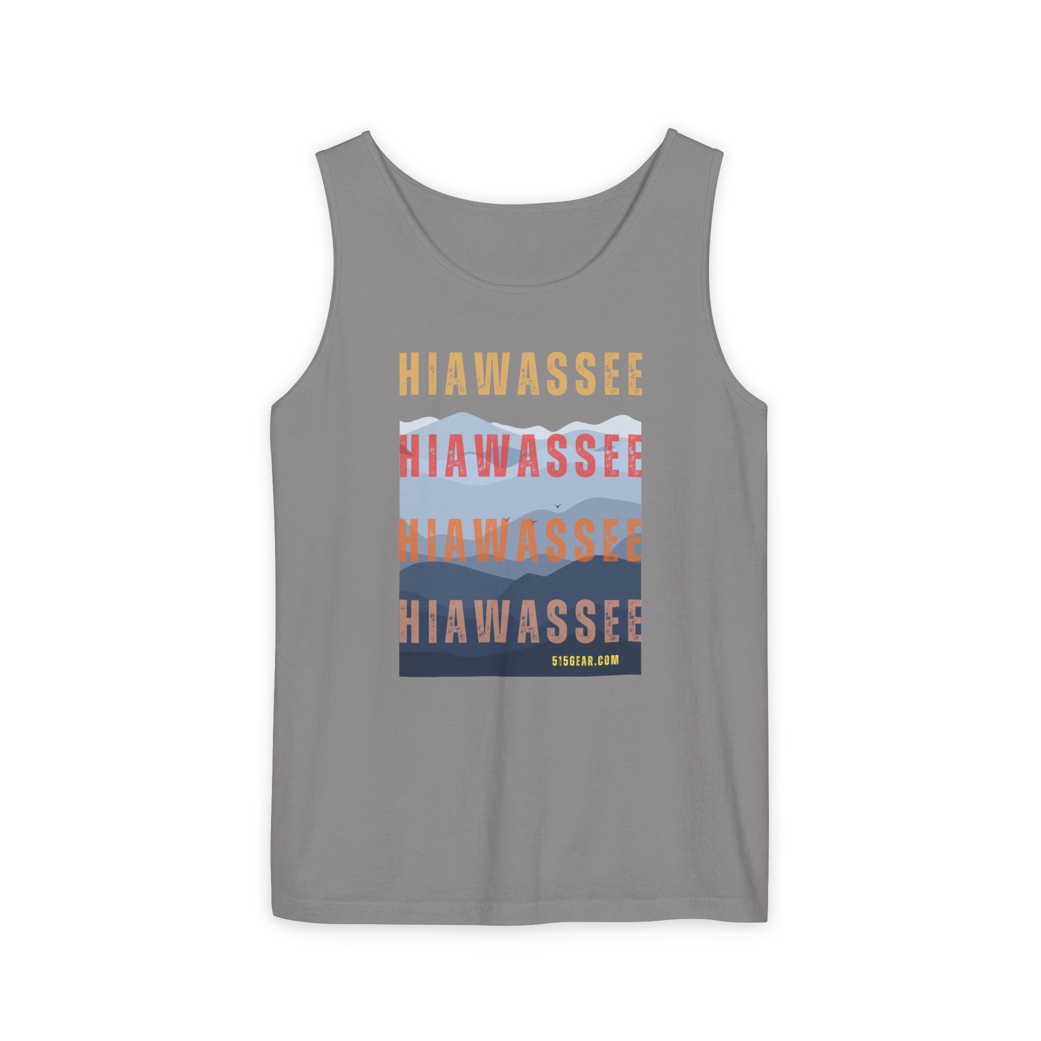 unisex tank-top, mountains graphic, by 515 Gear | Hiawassee, GA | cotton tank perfect for casual hikes and workouts