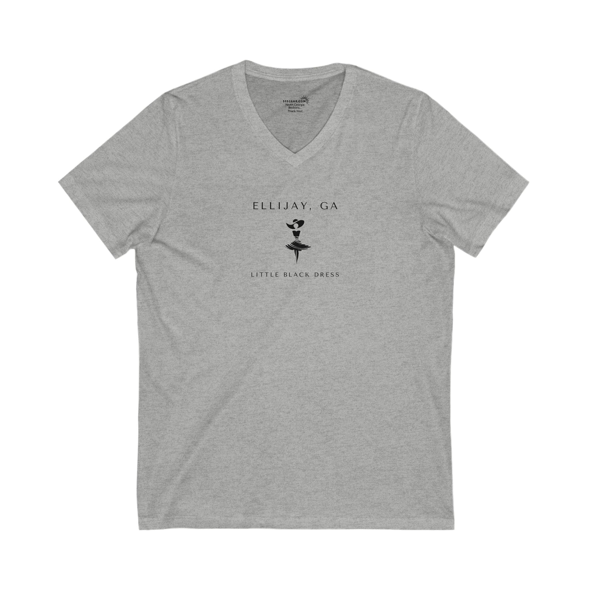 Ellijay, Little Black Dress, Woman's Short Sleeve V-Neck Tee