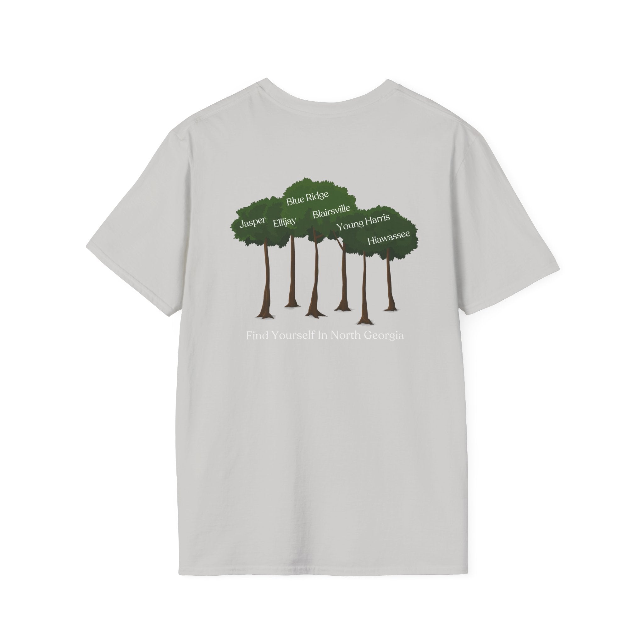 unisex adult T-shirt, Tree Graphic, by 515Gear.com, Find yourself in North Georgia!