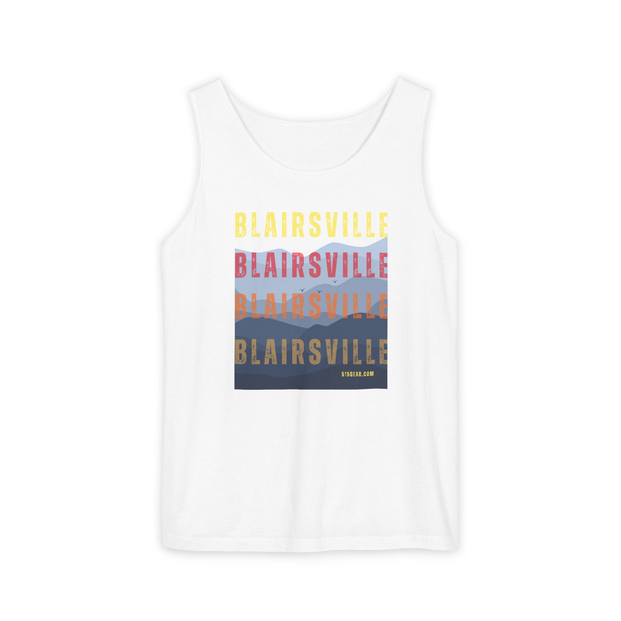 unisex tank-top, mountains graphic, by 515 Gear | Blairsville GA | cotton tank perfect for casual hikes and workouts