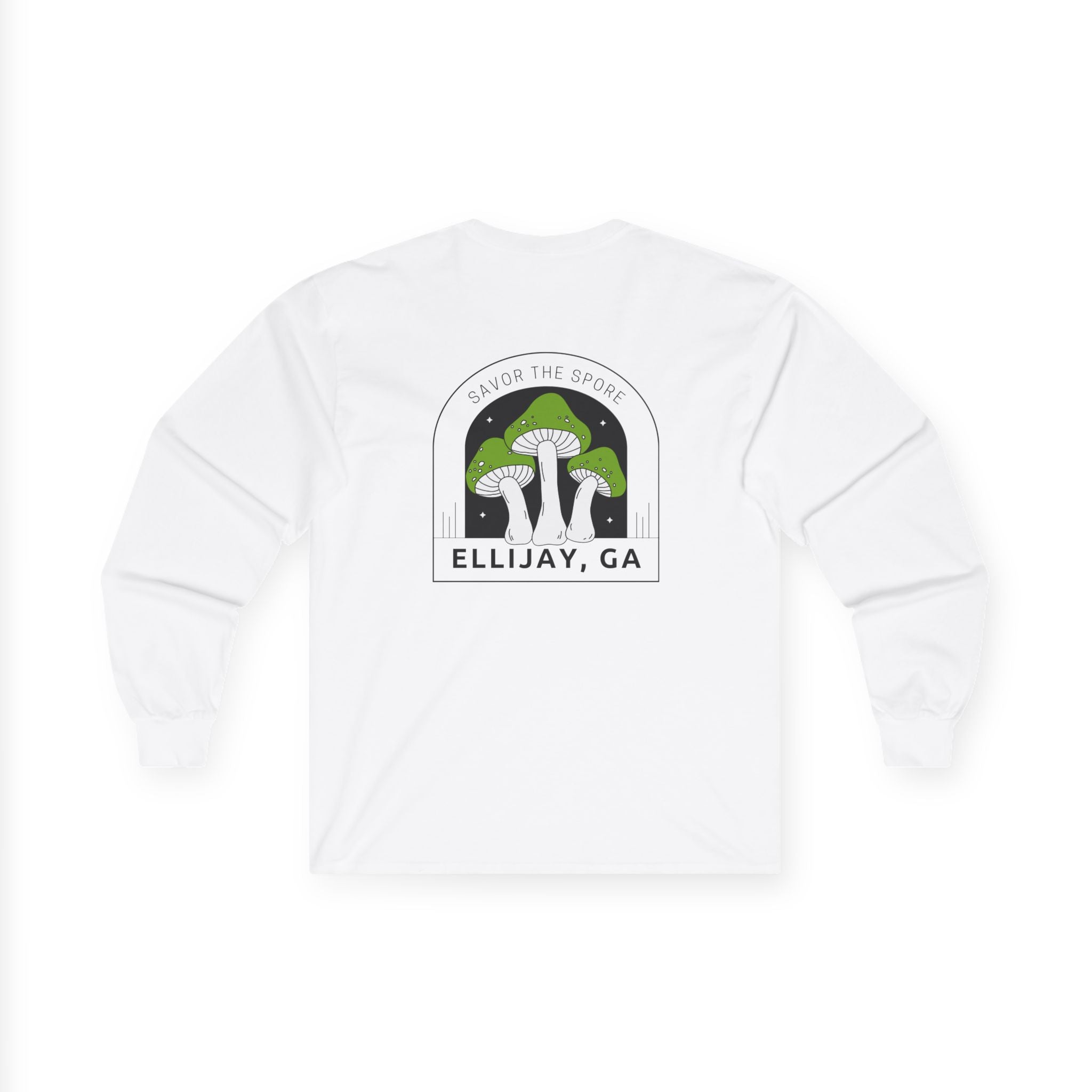 Unisex Adult Long Sleeve T-shirt, Savor the Spore Design by 515Gear.com | Ellijay, GA | Mushrooms are the most Fun Guys!