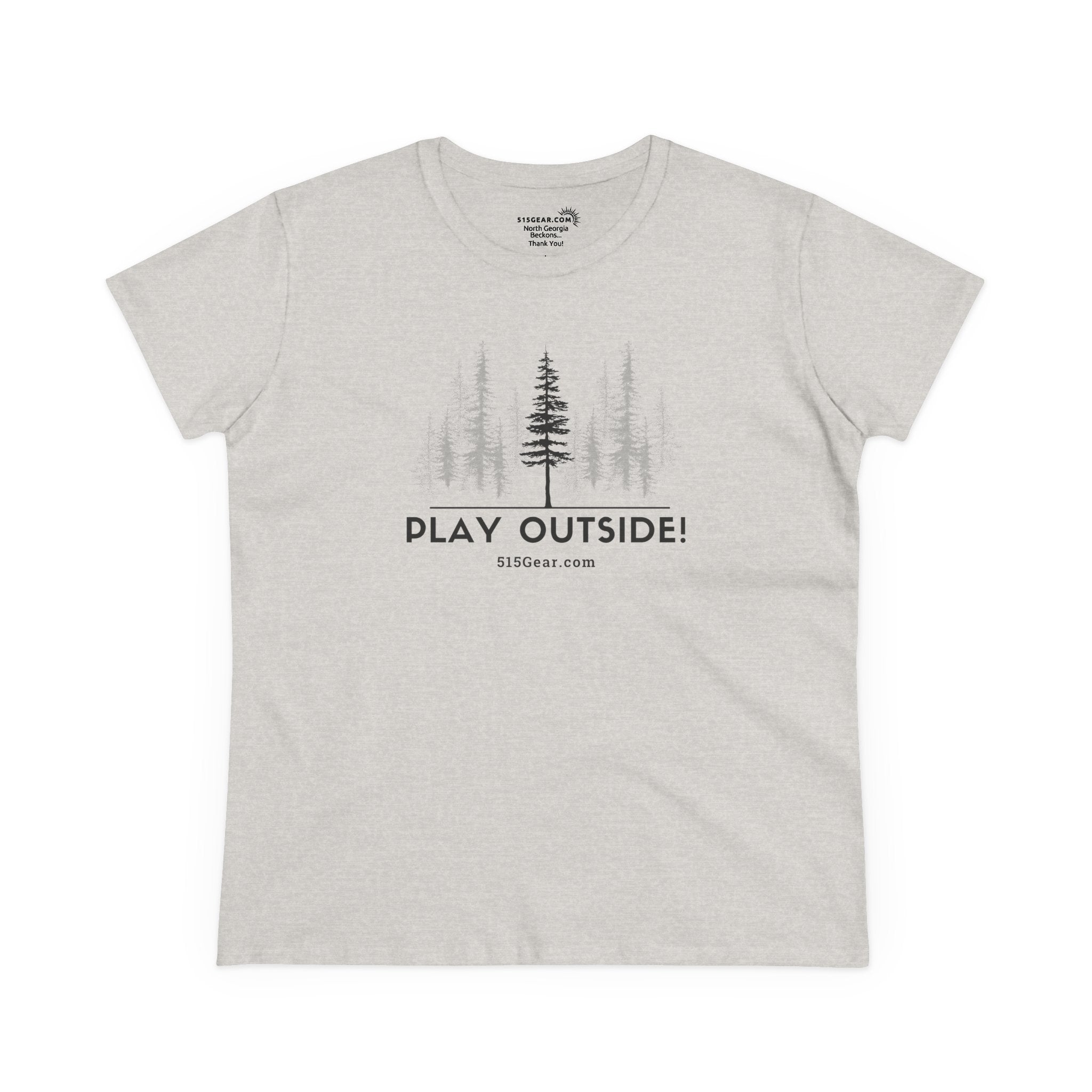 Women’s V-Neck T-shirt, Play Outside | by 515Gear.com | celebrate outdoors among the trees