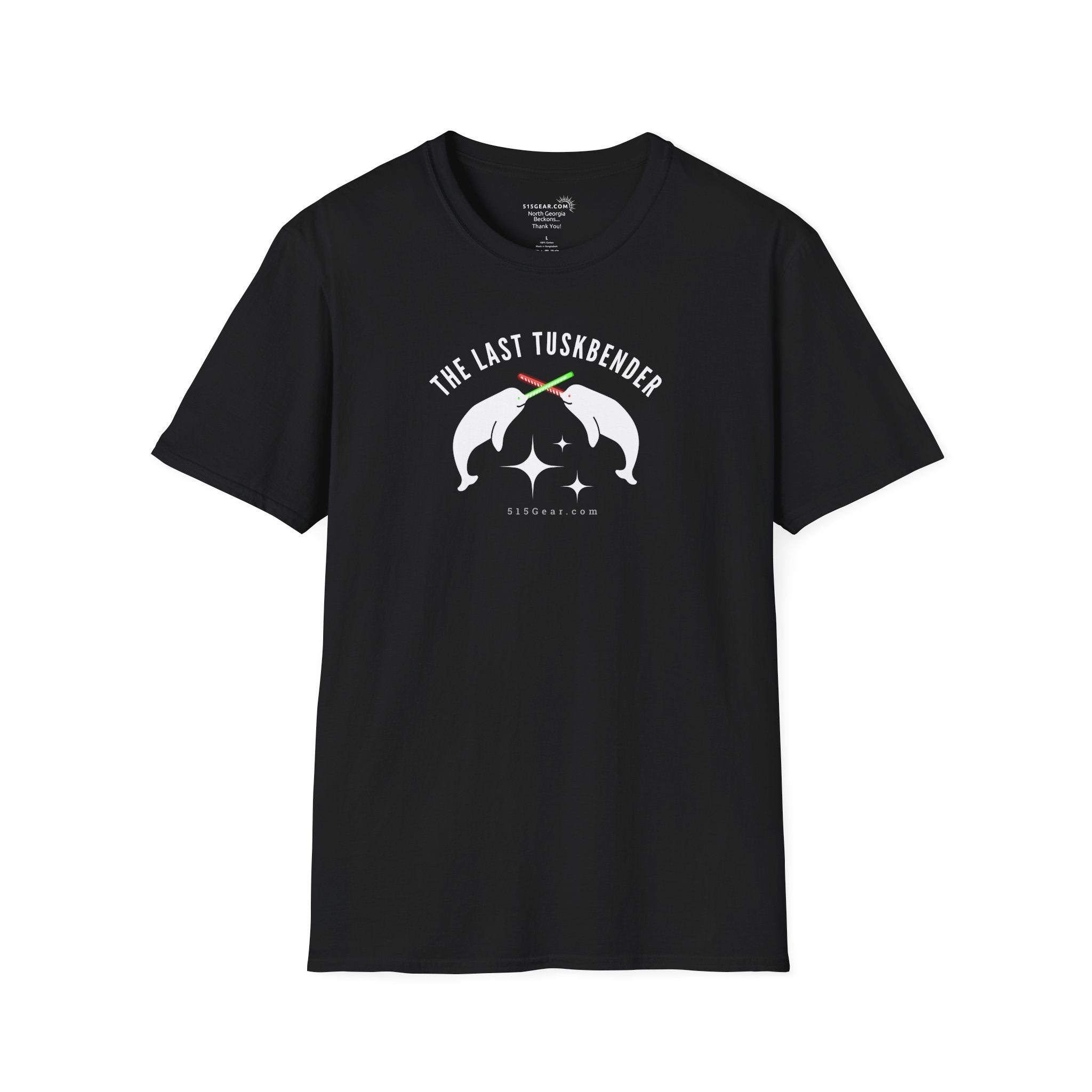 The Last Tuskbender – Narwhal Lightsaber Tee Unisex Softstyle T-Shirt