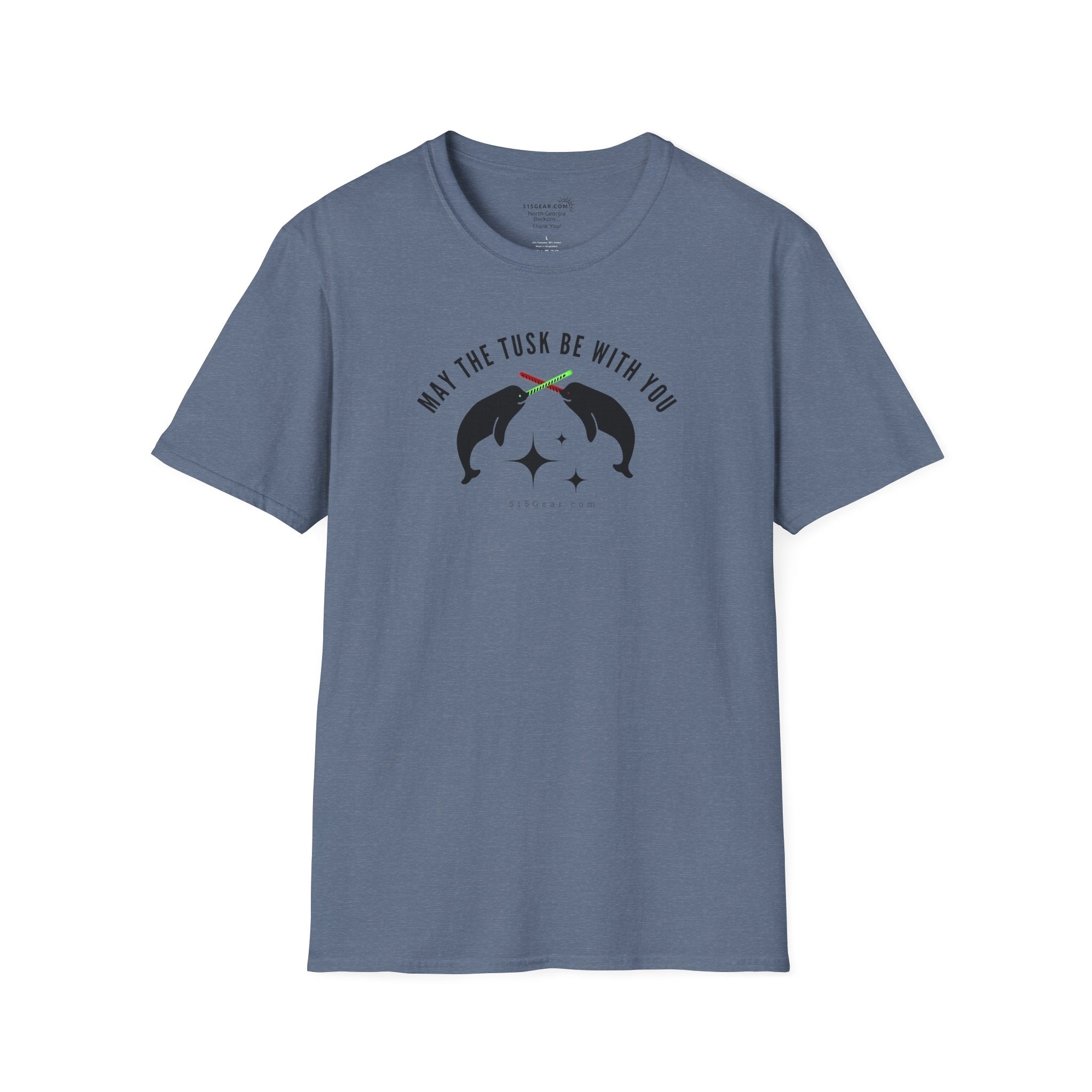 Unisex, Adult, “May the Tusk Be With You” Narwhal Lightsaber t-shirt by 515Gear.com