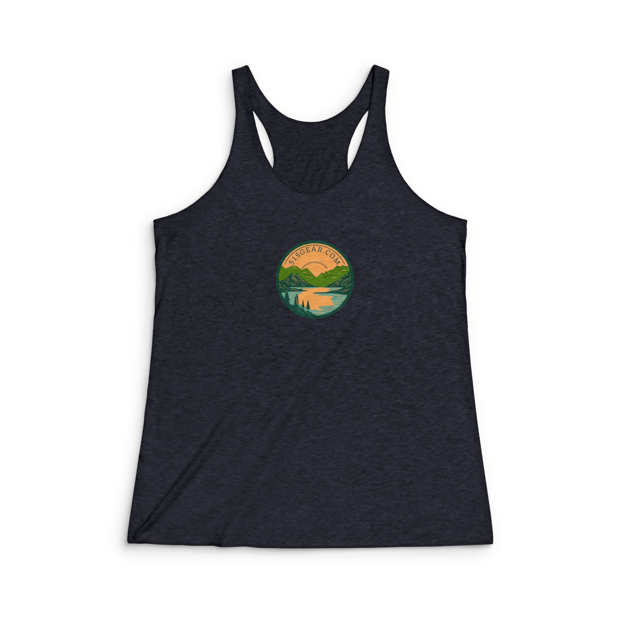 Women's Tri-Blend Racerback Tank - Scenic Nature Print for Outdoor Enthusiasts