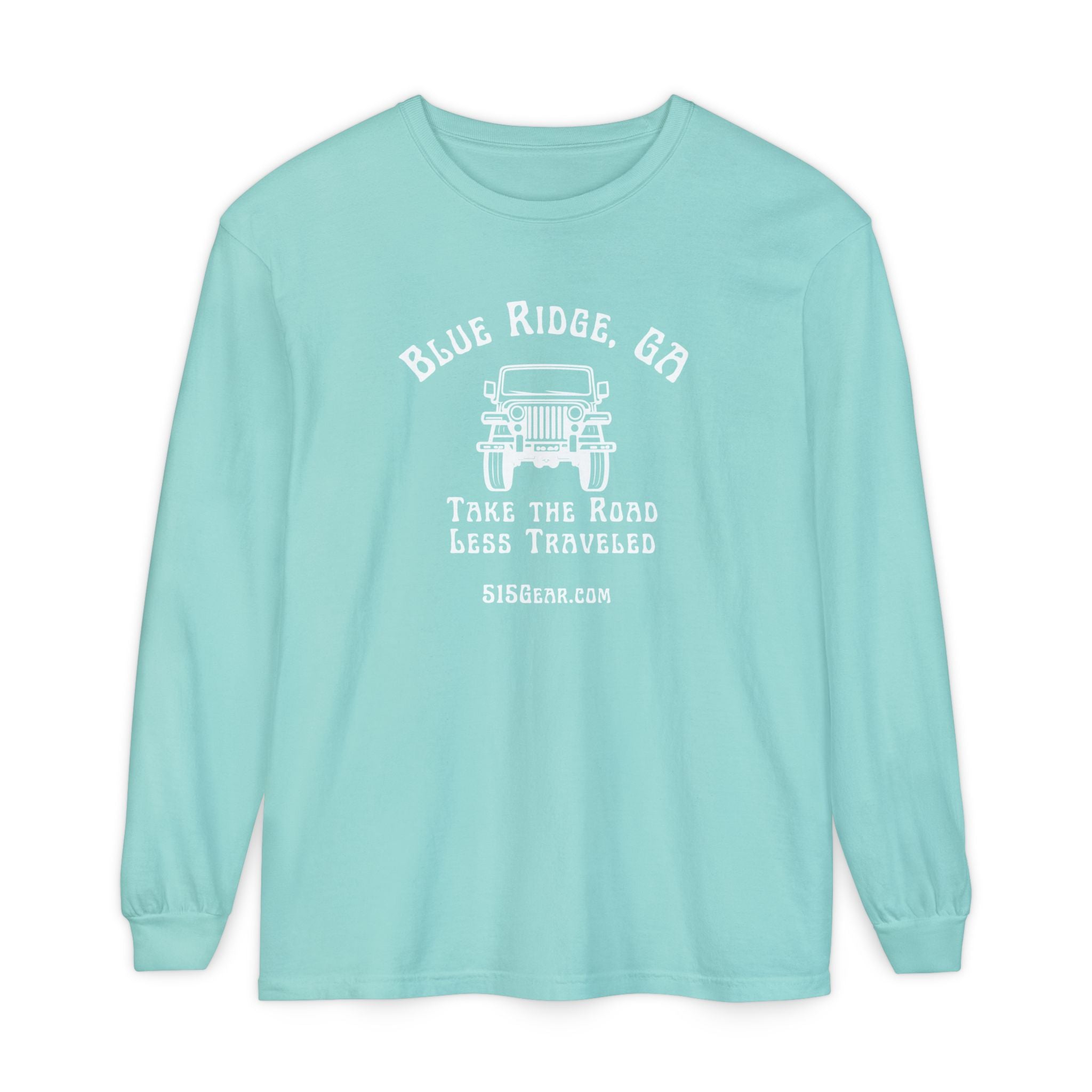 Unisex Adult Long Sleeve T-shirt, Jeep Design by 515Gear.com | Blue Ridge, GA | Take the Road Less Traveled!