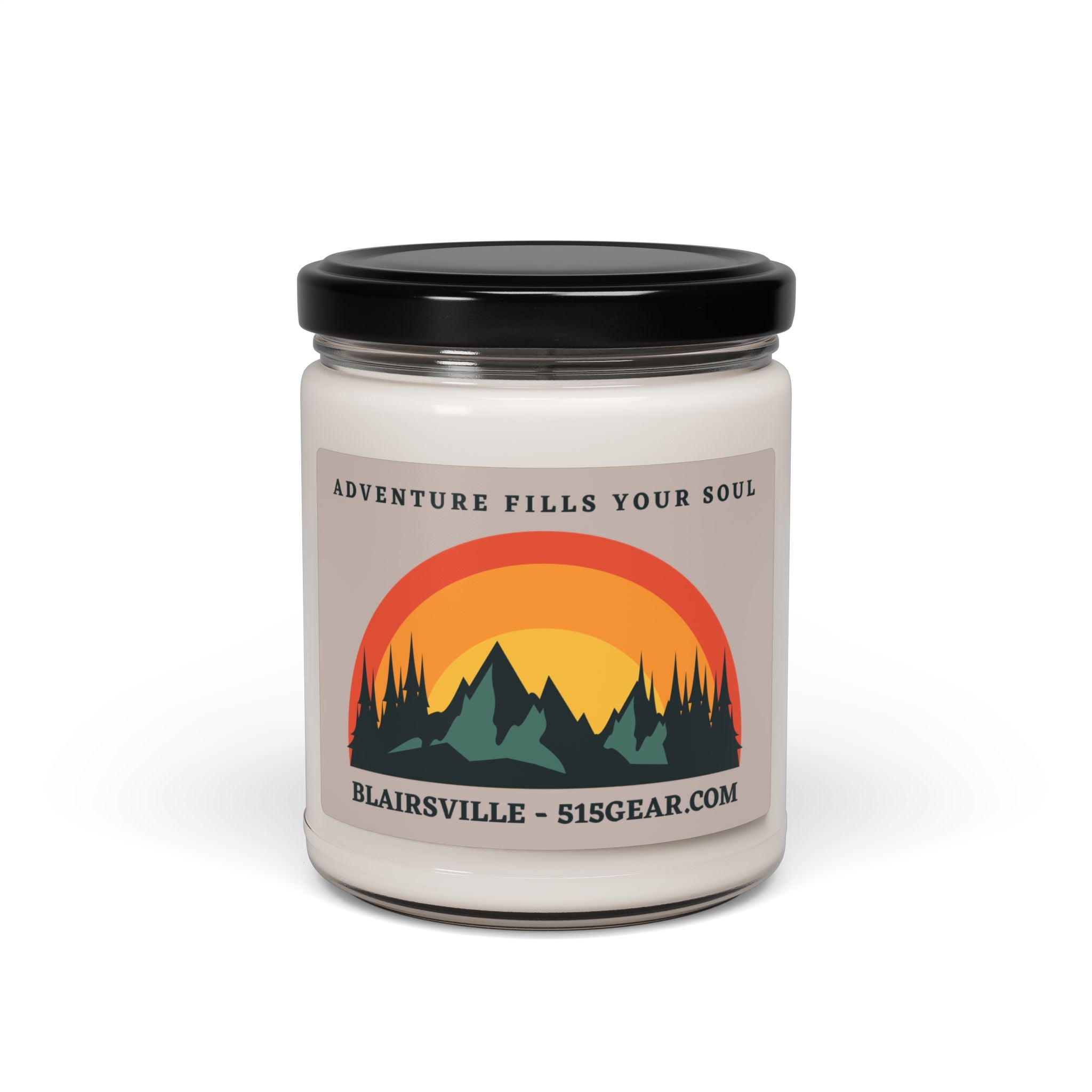 Soy Candle, Adventure fills your soul design, by 515Gear.com | Blairsville, GA | aromatherapy for you!