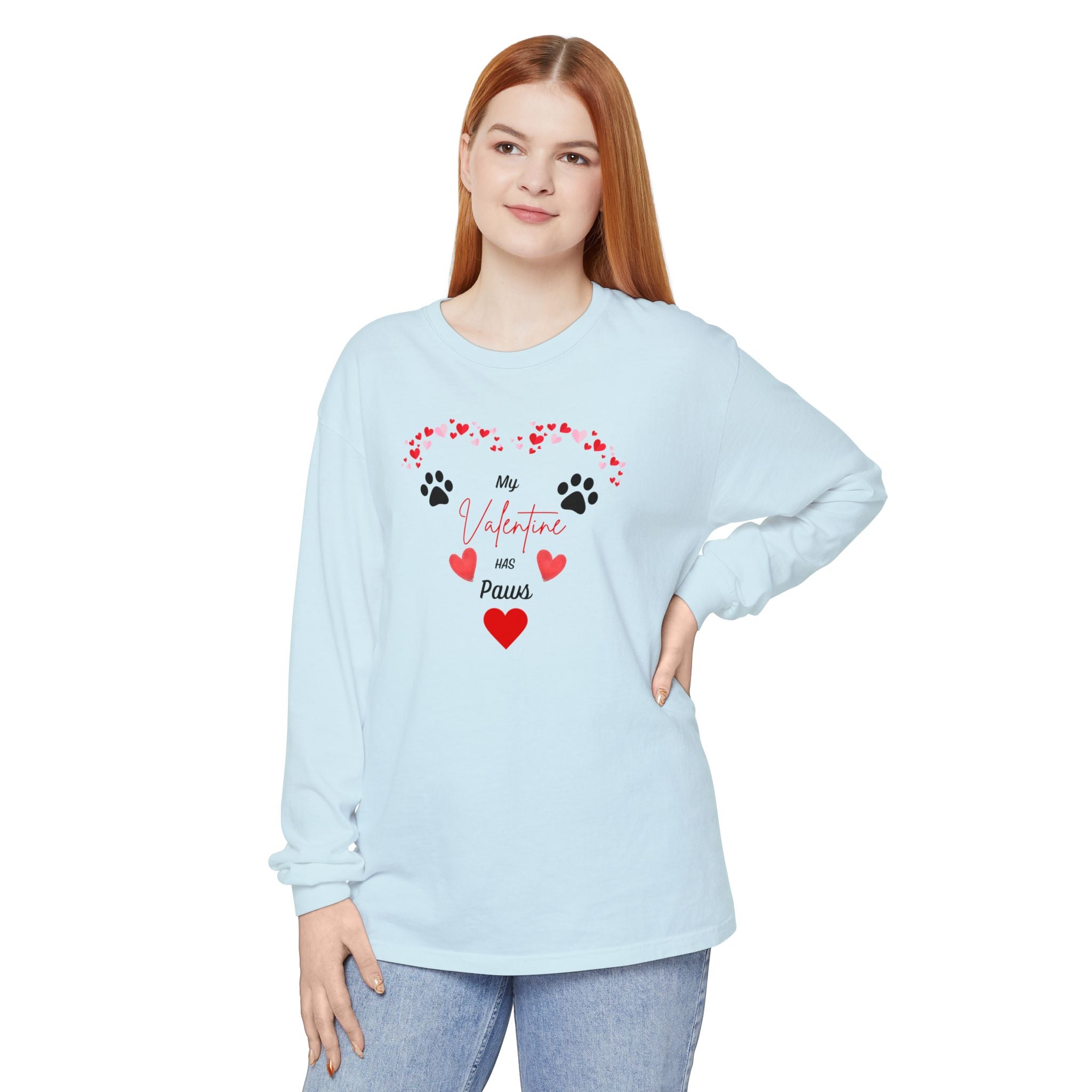 My Valentine Has Paws long Sleeve T-Shirt