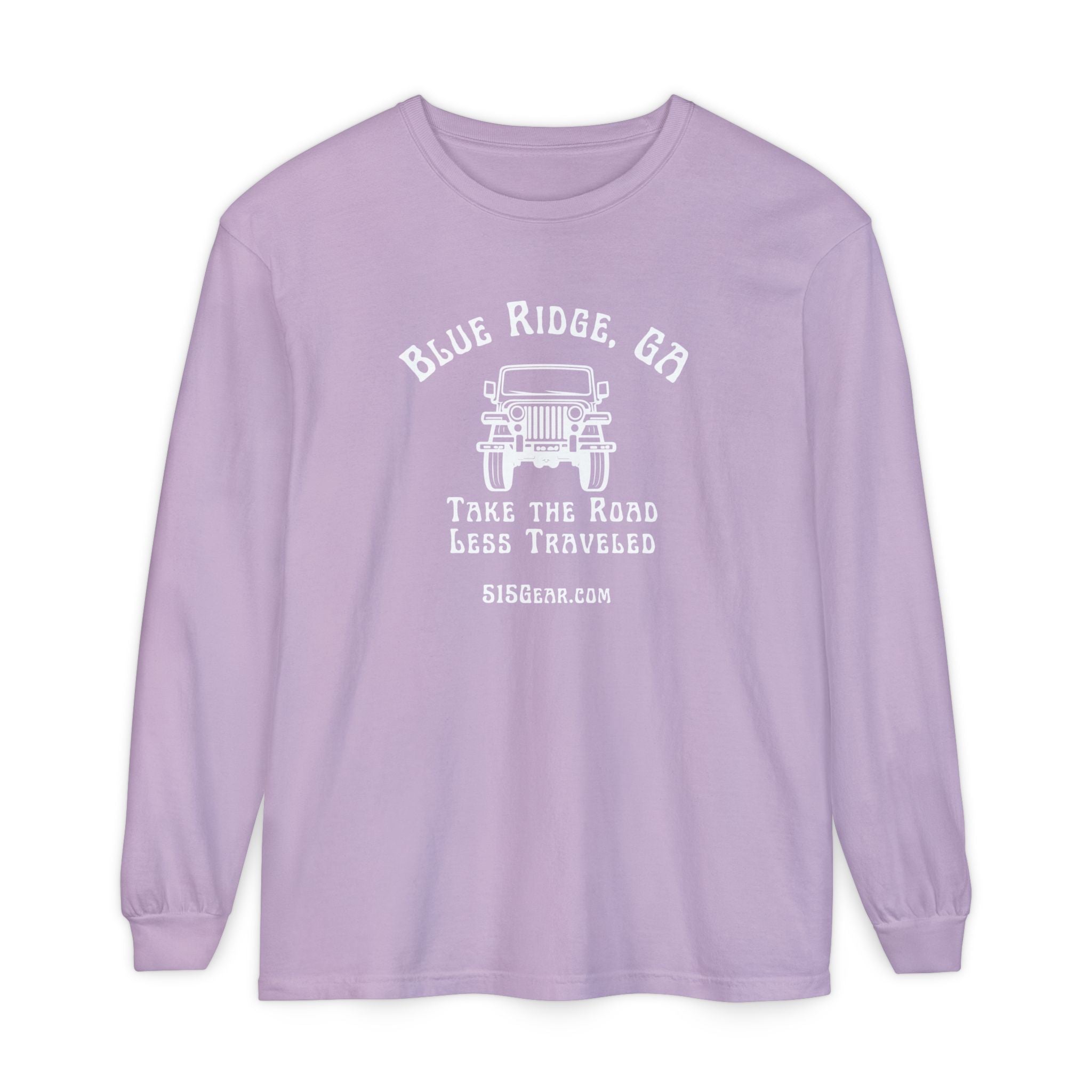 Unisex Adult Long Sleeve T-shirt, Jeep Design by 515Gear.com | Blue Ridge, GA | Take the Road Less Traveled!