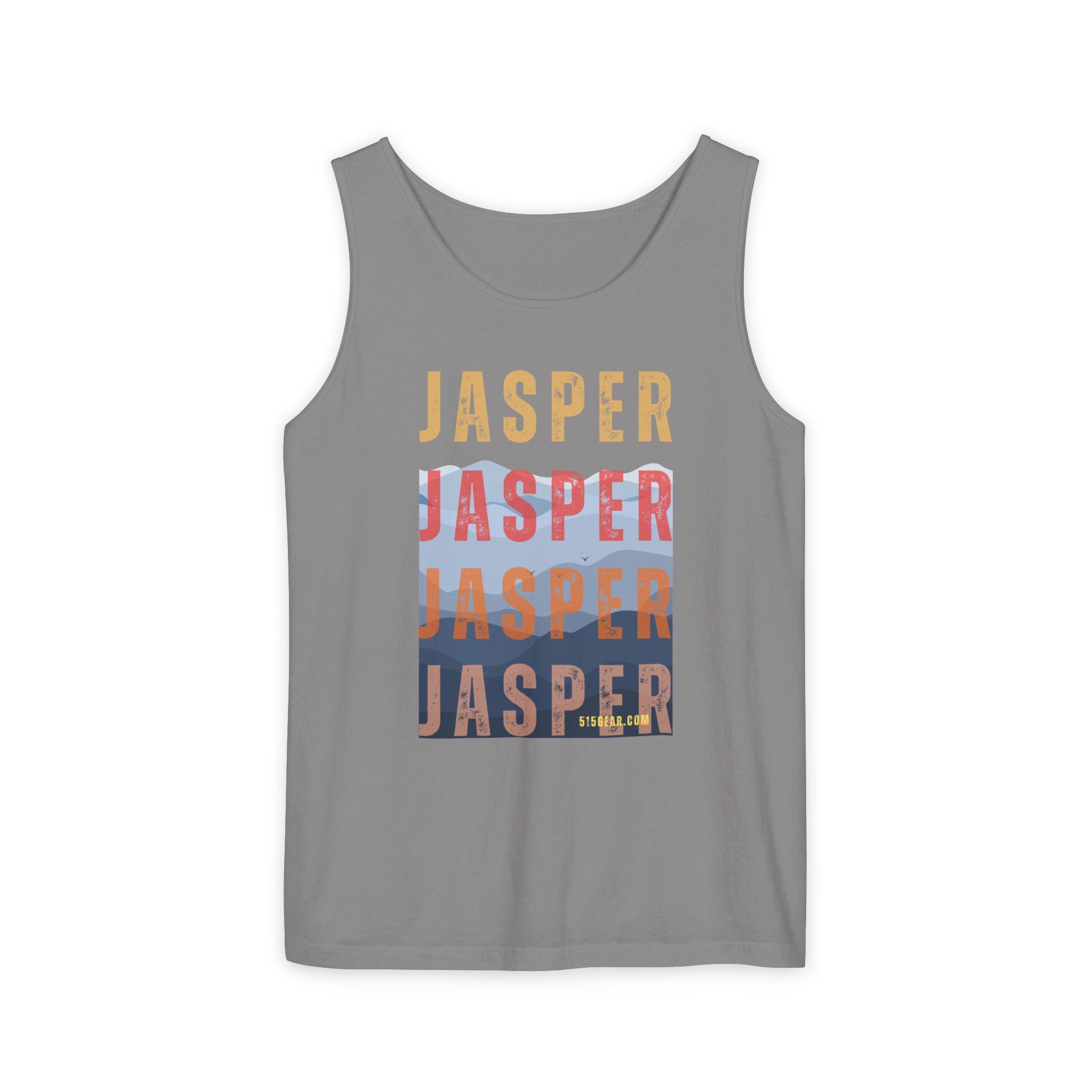 unisex tank-top, mountains graphic, by 515 Gear | Jasper, GA | cotton tank perfect for casual hikes and workouts