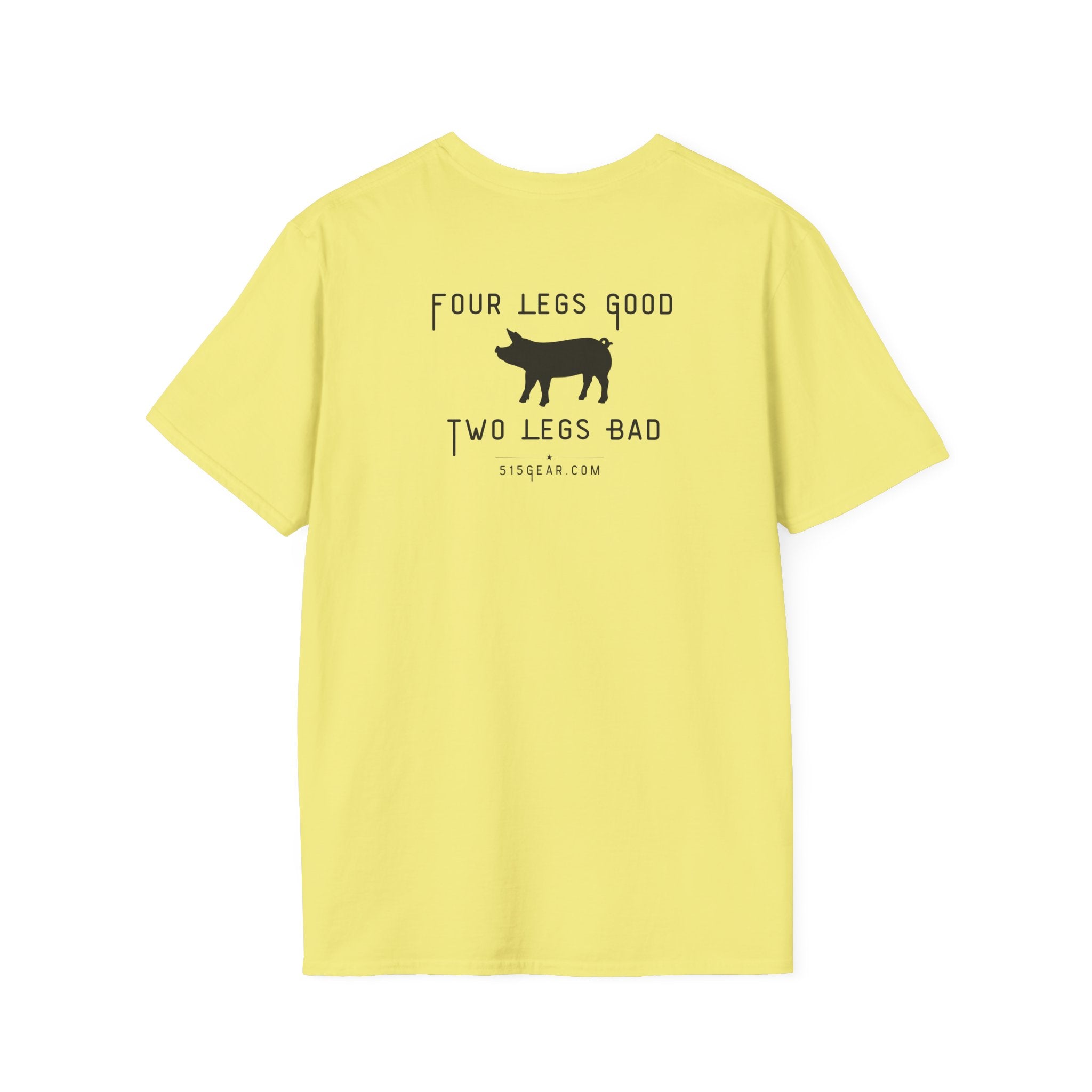 unisex adult t-shirt, satirical reference for “Orwellian” lovers | 515Gear.com | anyone love Animal Farm?