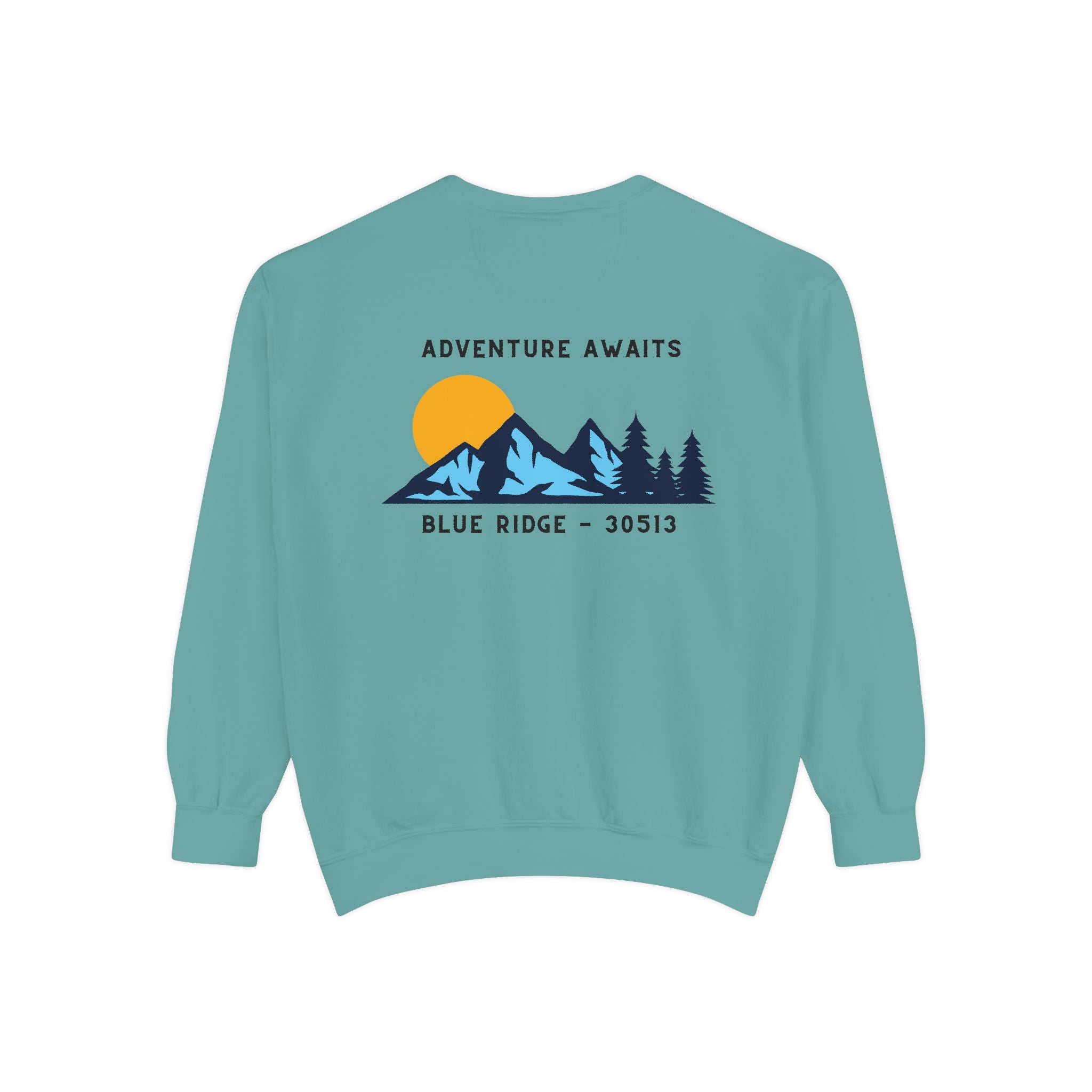 Adult Sweatshirt, Adventure Awaits Graphic, by 515Gear.com | Blue Ridge, GA | 30513