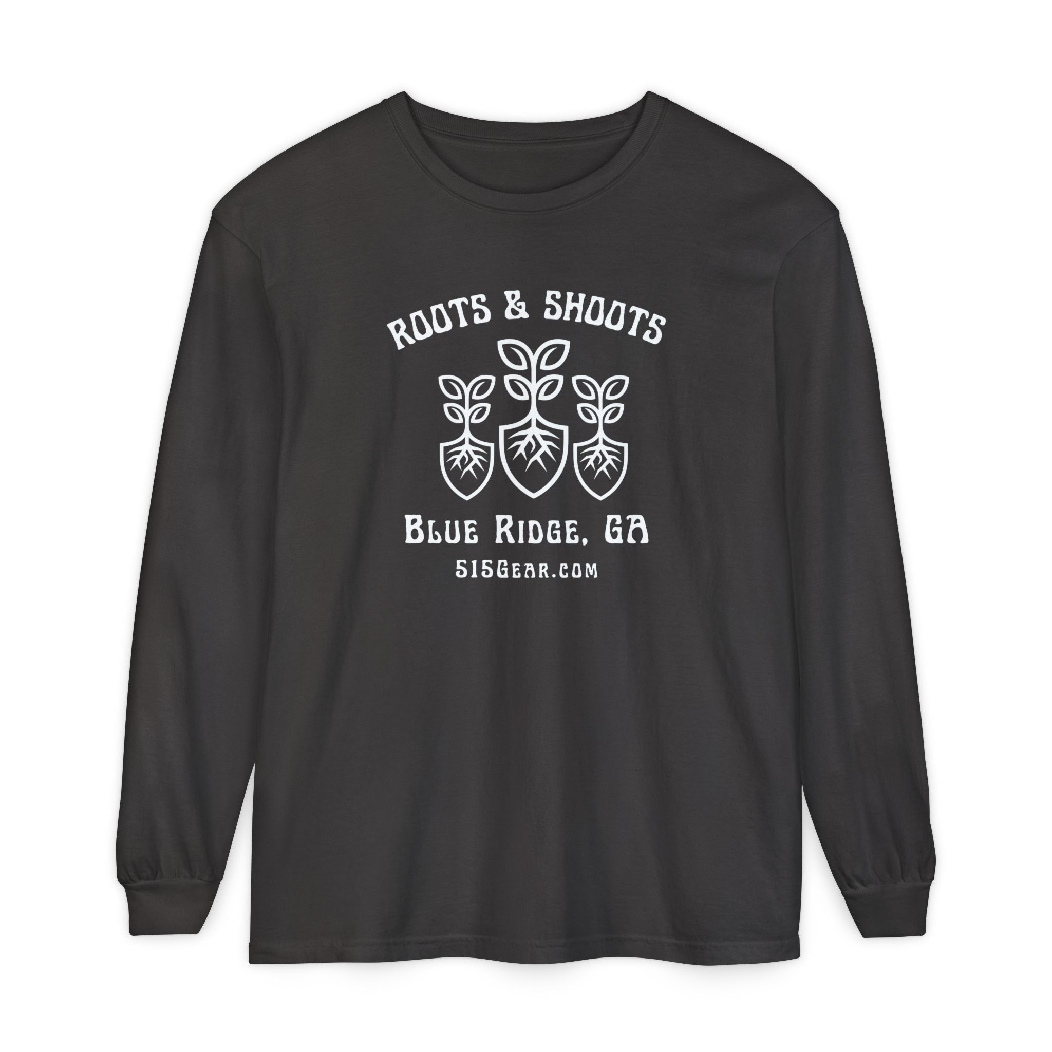 Unisex Adult Long Sleeve T-shirt, Roots & Shoots Design by 515Gear.com | Blue Ridge, GA | Gardening cheaper than Therapy!