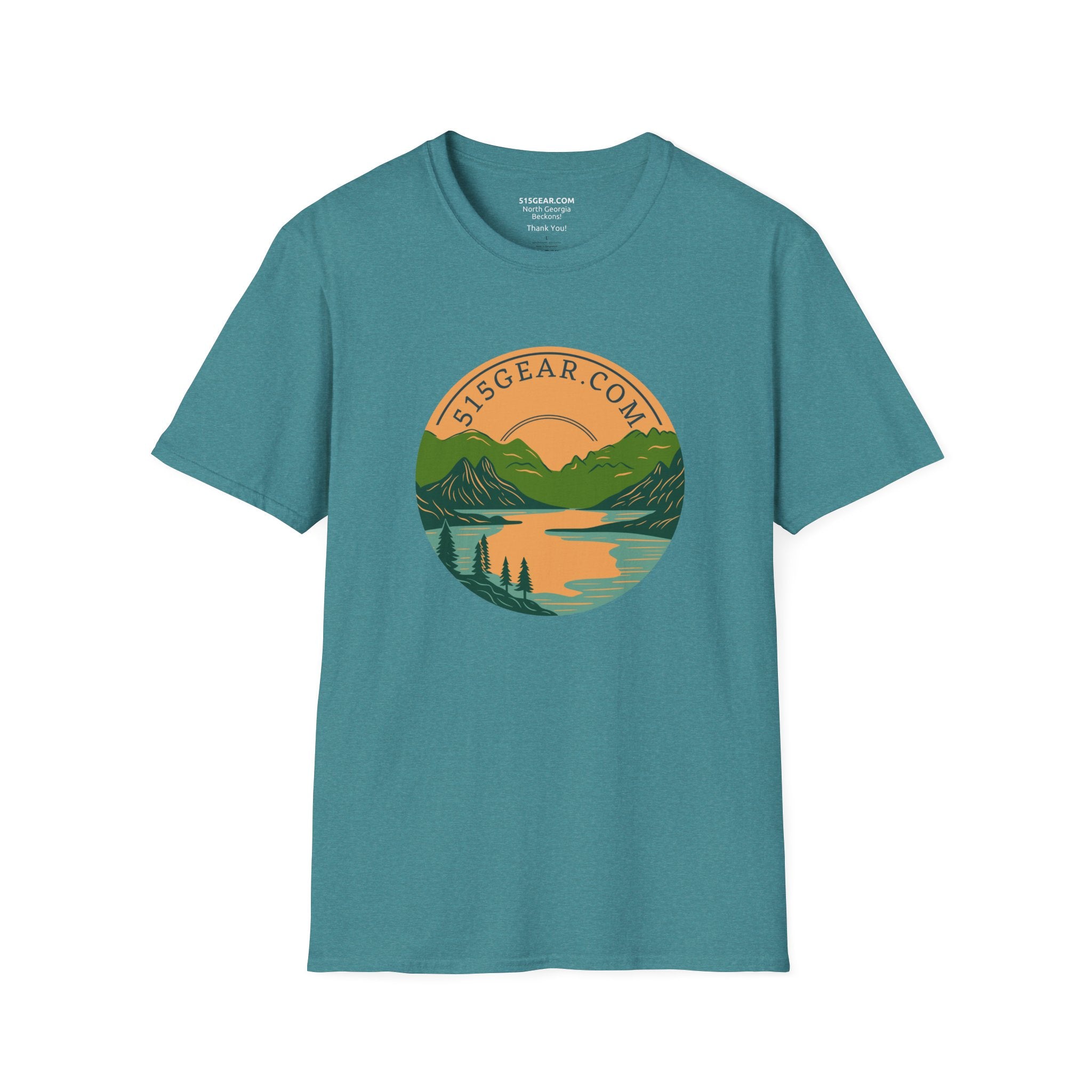unisex crew neck t-shirt, Mountain Lake graphic by 515Gear.com