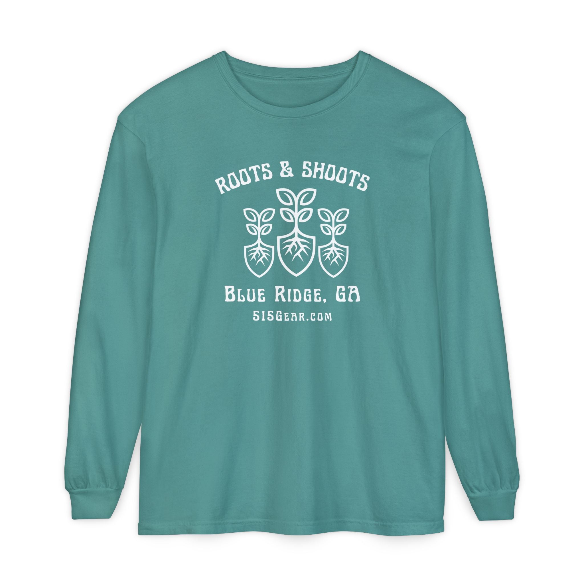 Unisex Adult Long Sleeve T-shirt, Roots & Shoots Design by 515Gear.com | Blue Ridge, GA | Gardening cheaper than Therapy!