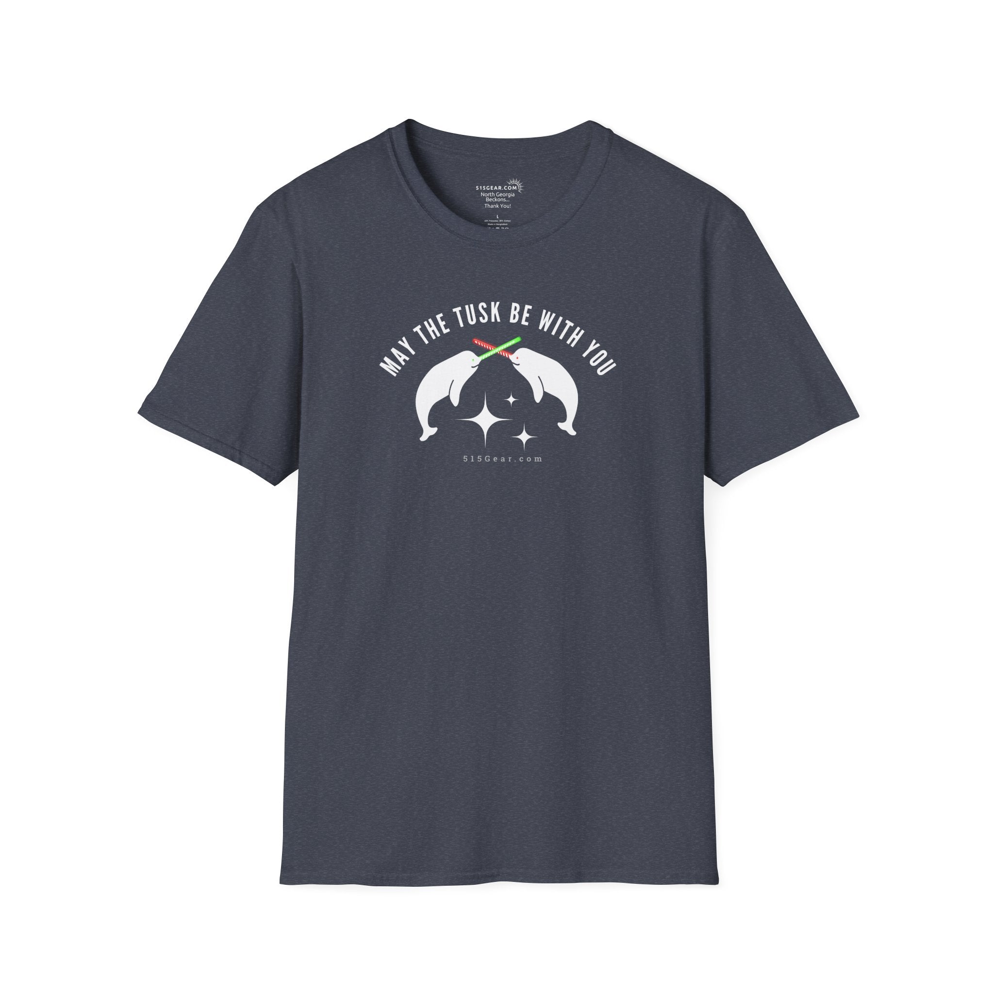 Unisex, Adult, “May the Tusk Be With You” Narwhal Lightsaber t-shirt by 515Gear.com