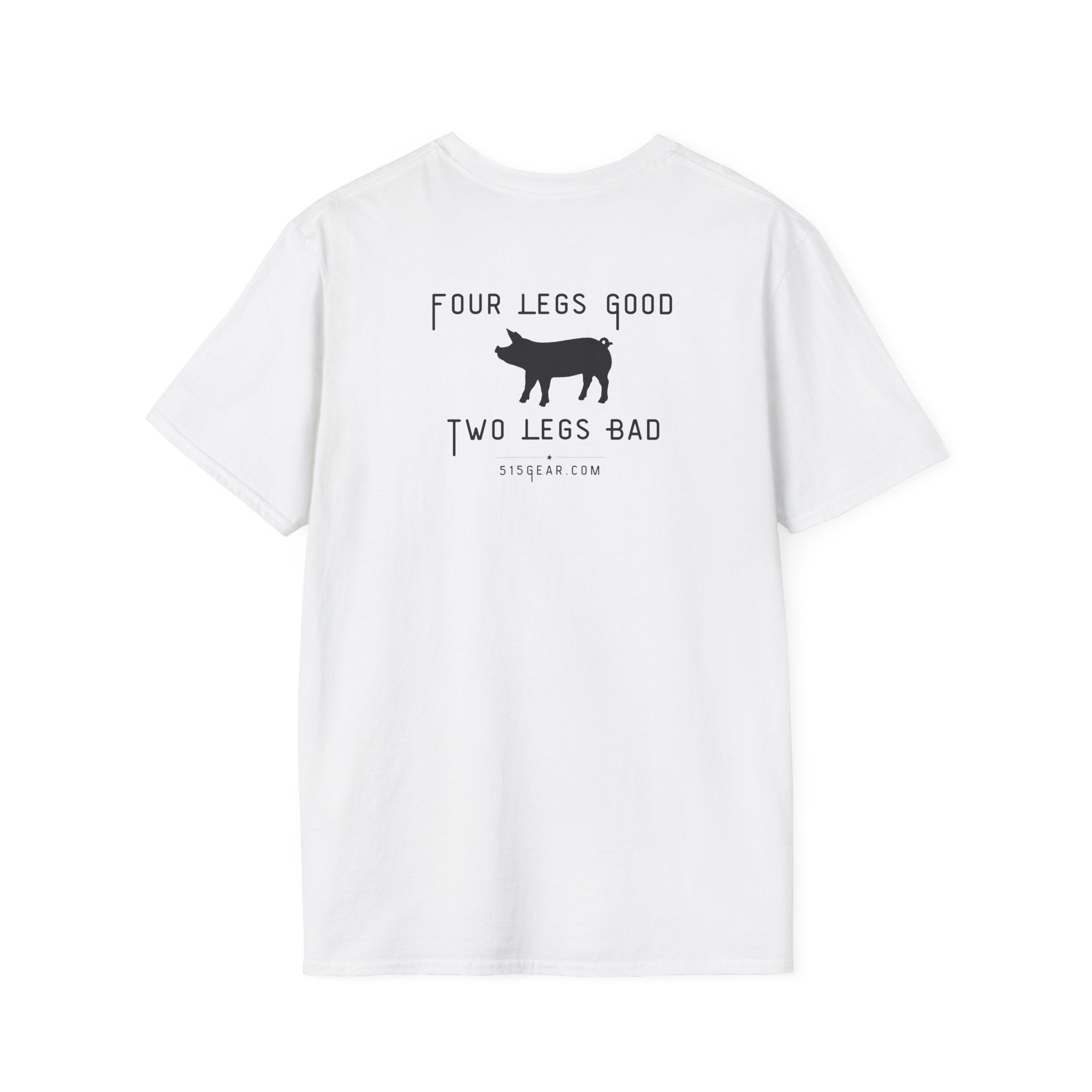 unisex adult t-shirt, satirical reference for “Orwellian” lovers | 515Gear.com | anyone love Animal Farm?