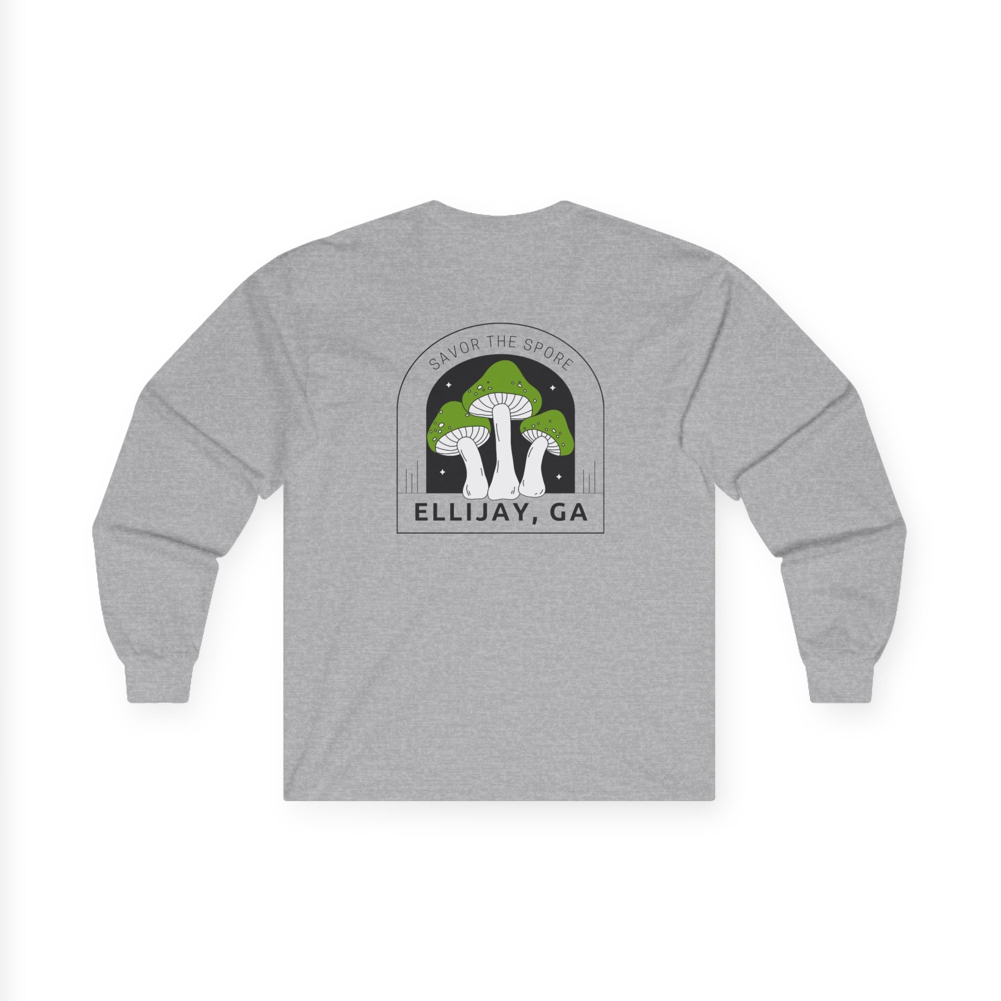 Unisex Adult Long Sleeve T-shirt, Savor the Spore Design by 515Gear.com | Ellijay, GA | Mushrooms are the most Fun Guys!