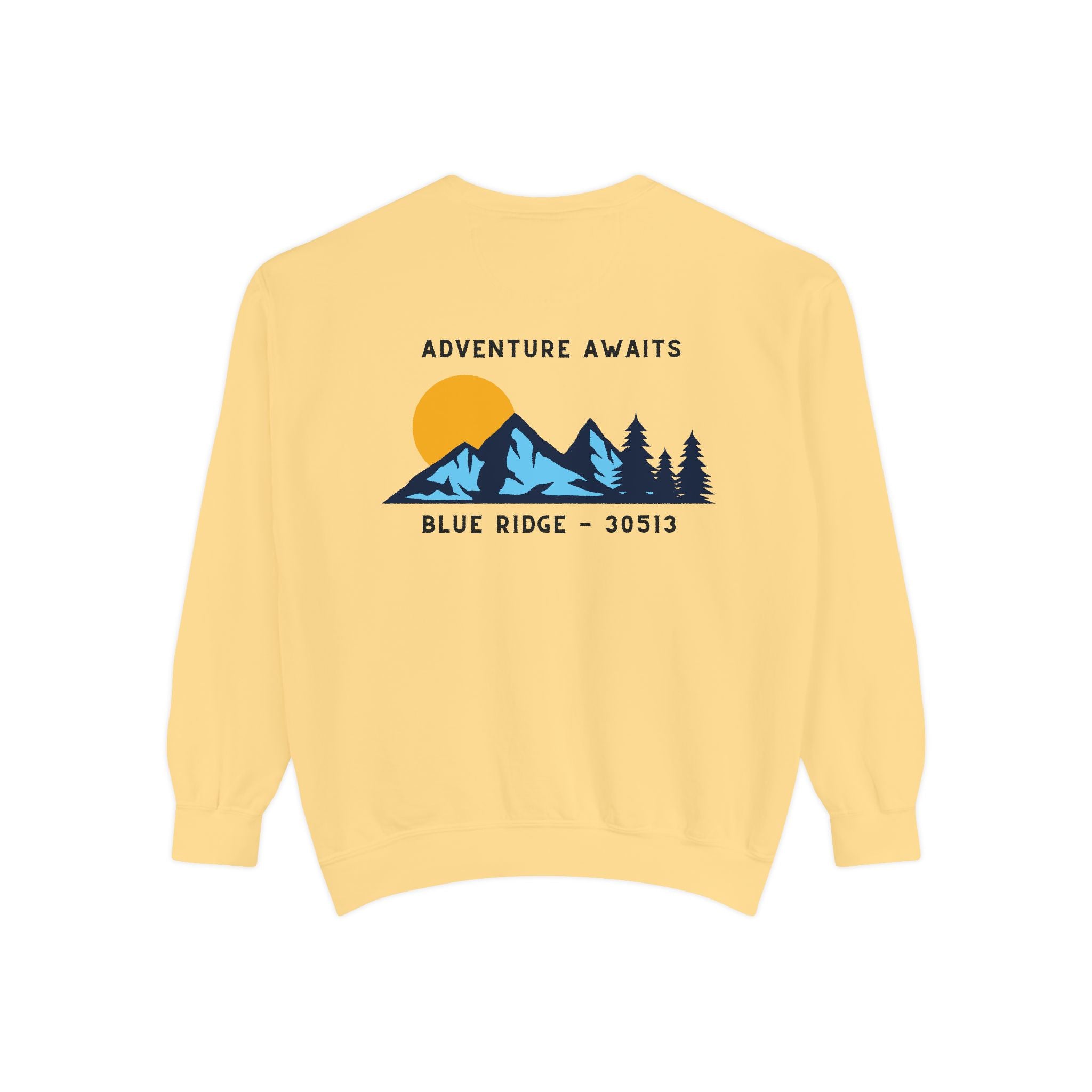 Adult Sweatshirt, Adventure Awaits Graphic, by 515Gear.com | Blue Ridge, GA | 30513