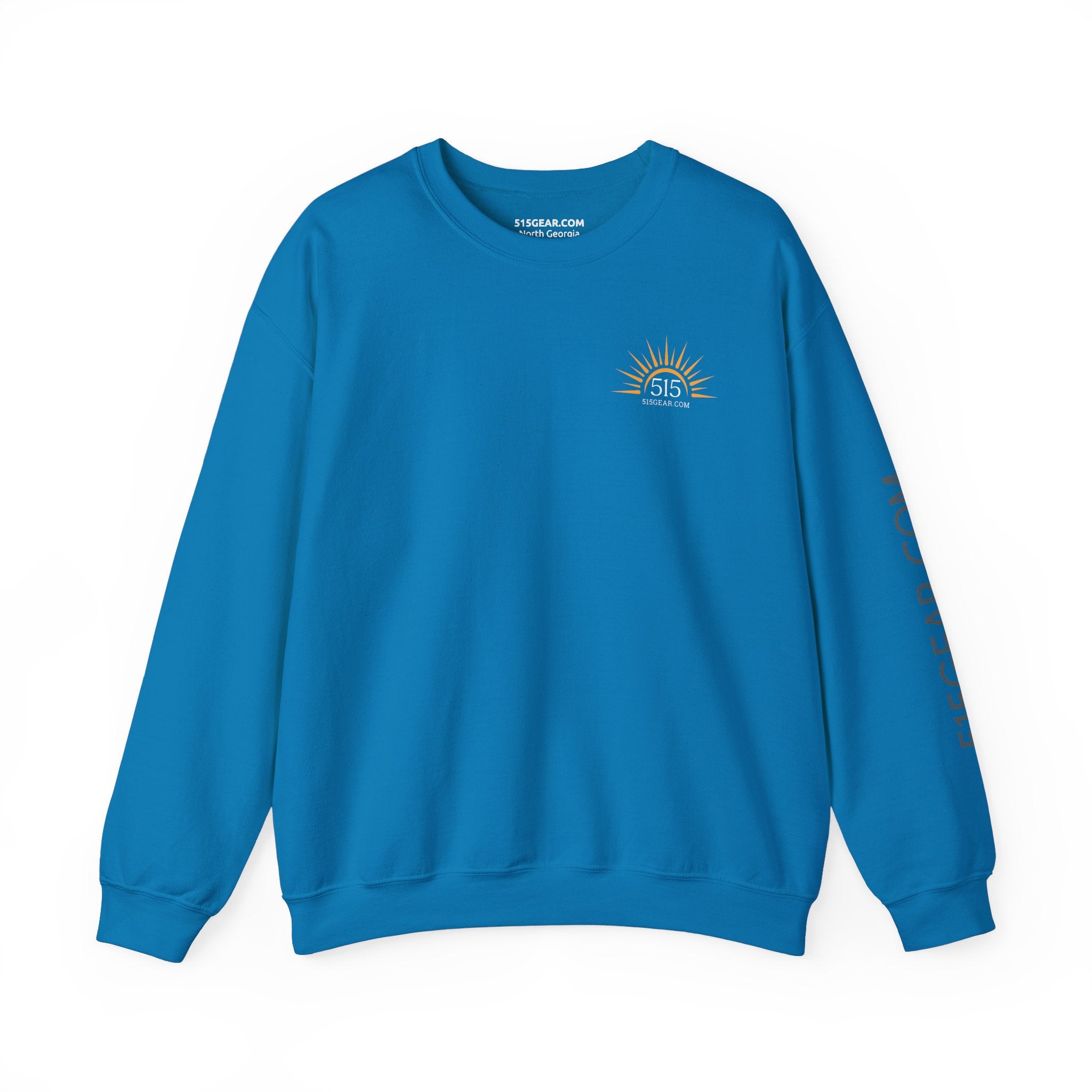 Crewneck sweatshirt, graphic on back featuring mountain range | by 515gear.Com |