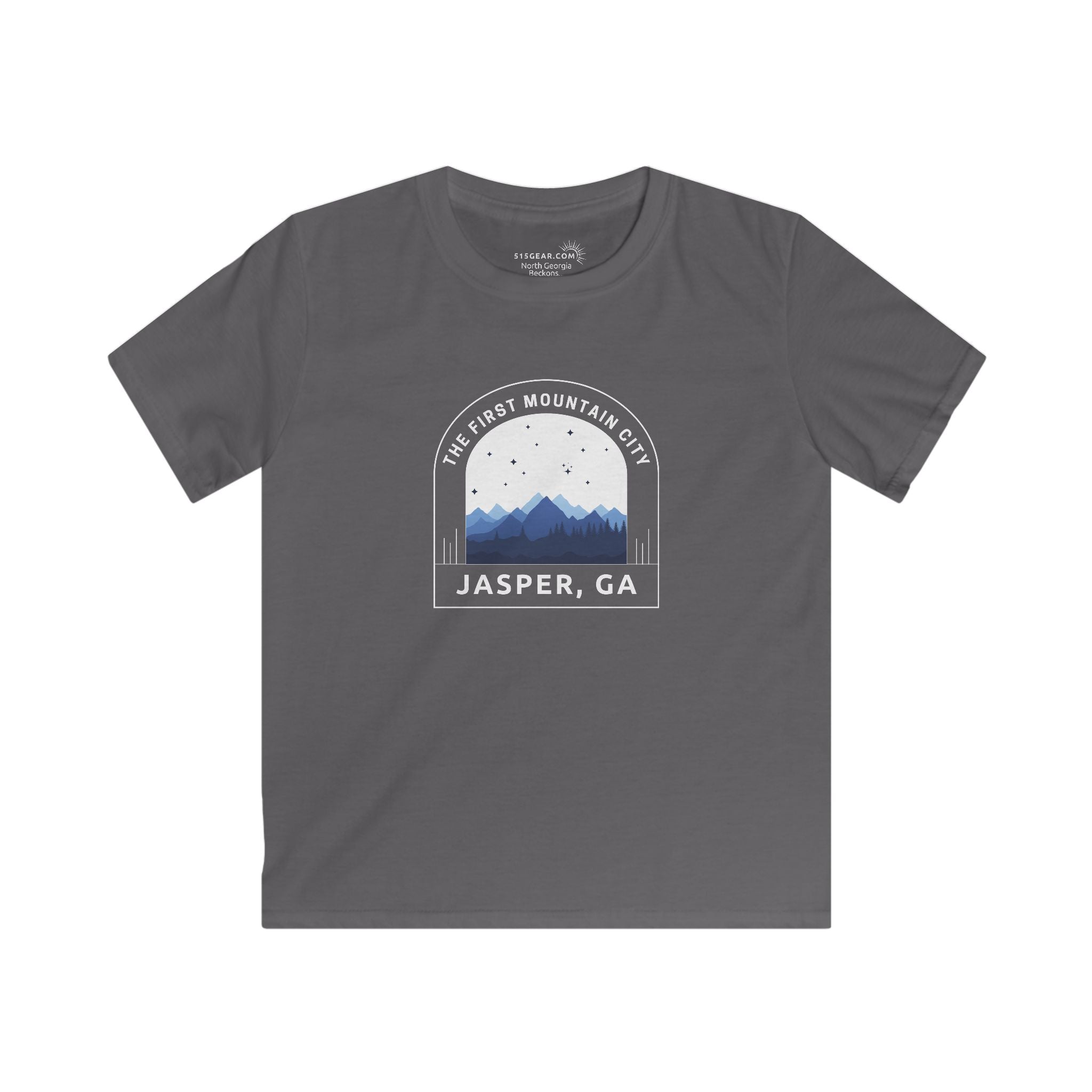 Kid’s T-Shirt, The First Mountain City design by515Gear.com | Jasper, GA | The original mountain town