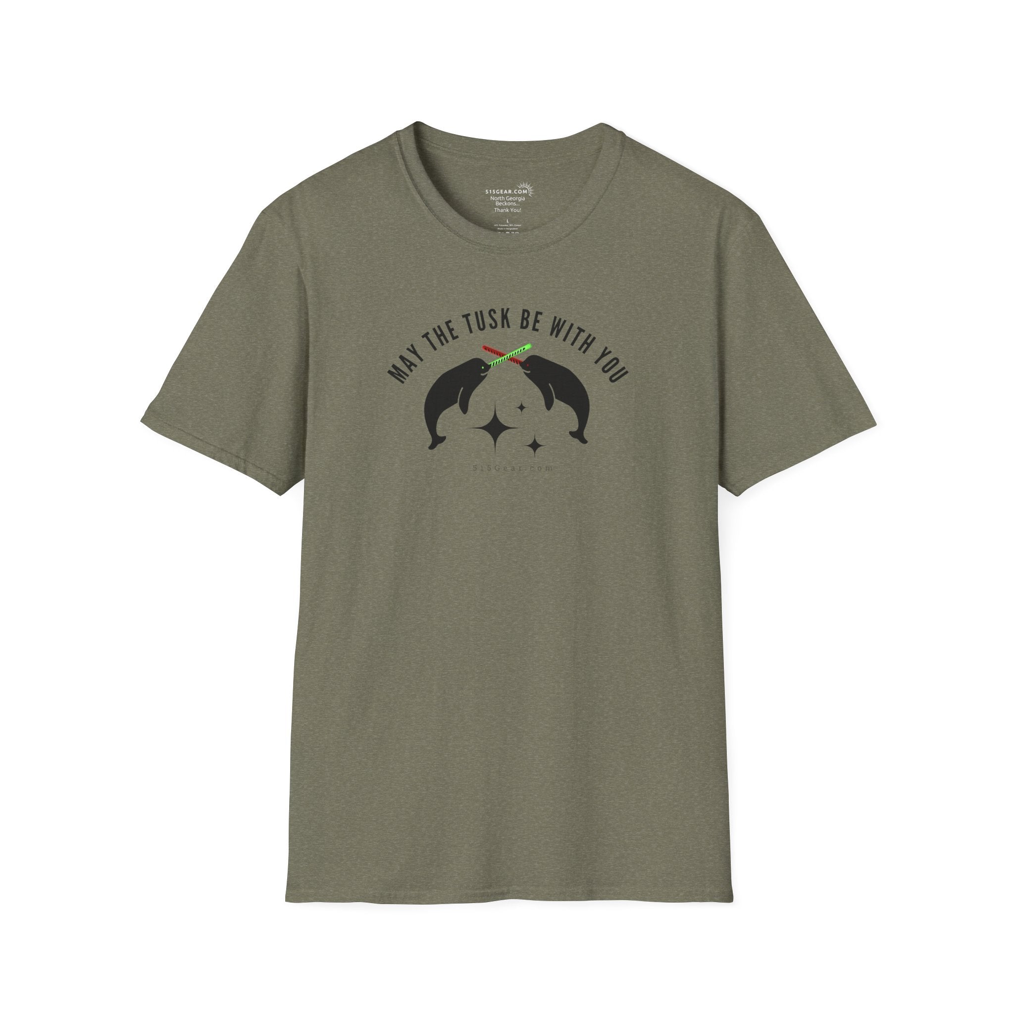 Unisex, Adult, “May the Tusk Be With You” Narwhal Lightsaber t-shirt by 515Gear.com