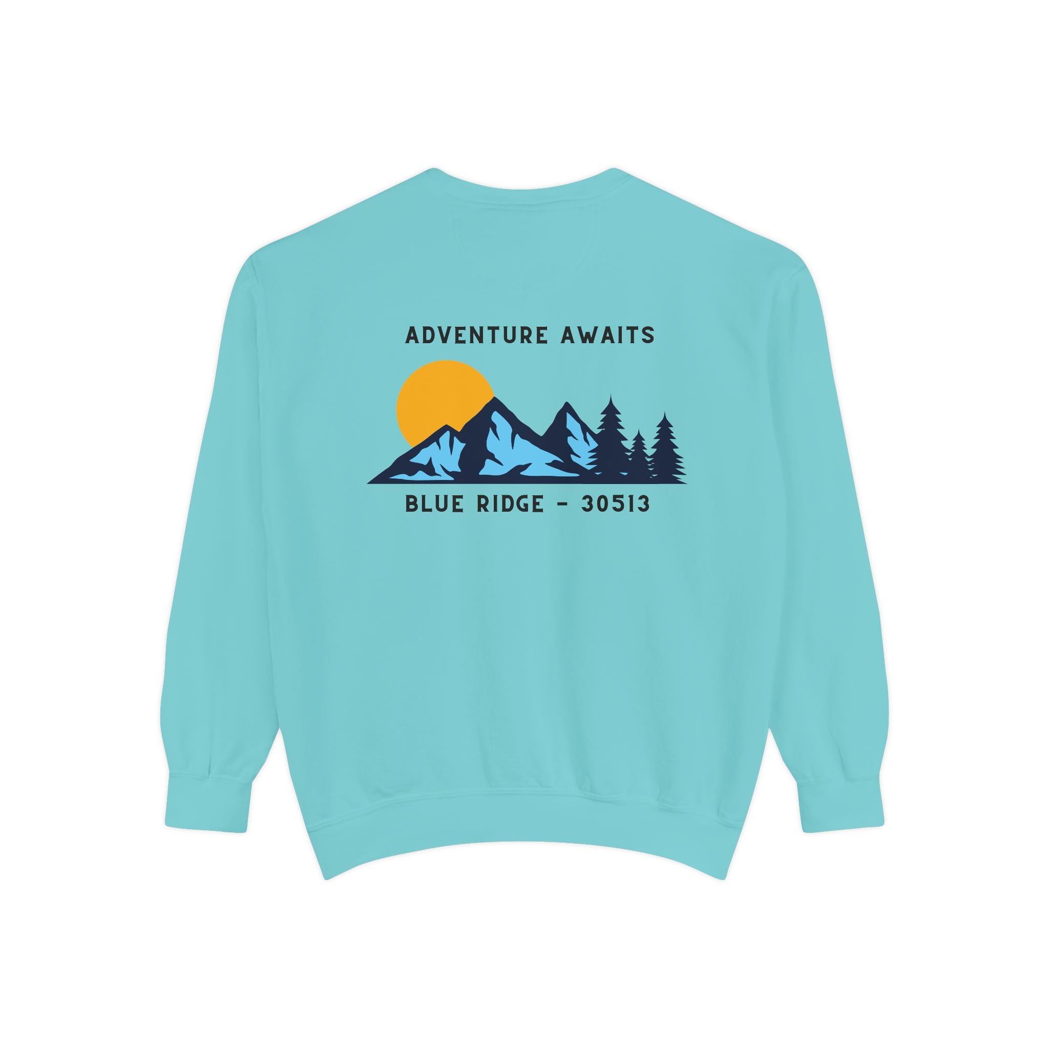 Adult Sweatshirt, Adventure Awaits Graphic, by 515Gear.com | Blue Ridge, GA | 30513
