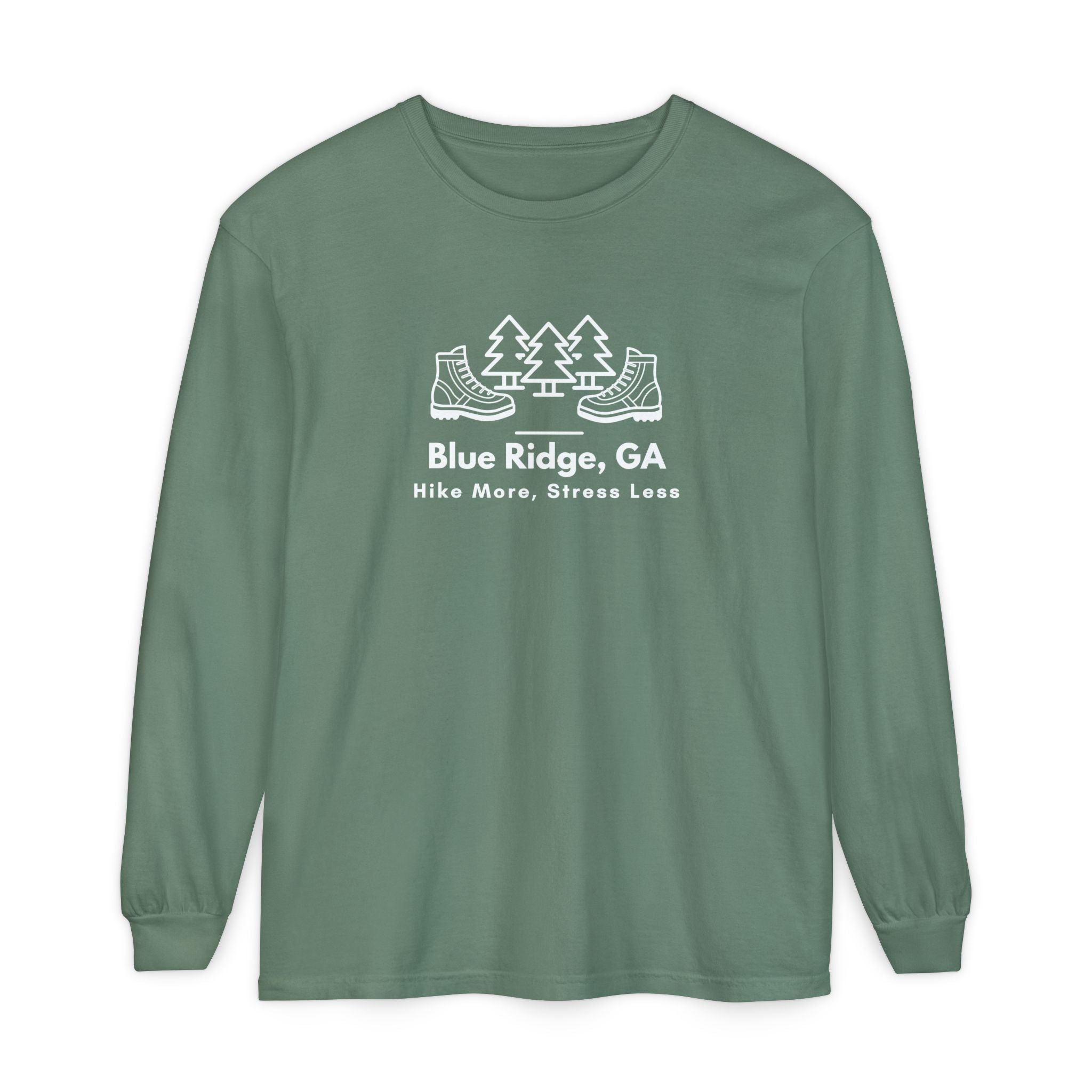 Unisex Adult Long Sleeve T-shirt, Hike More, Stress Less, by 515Gear.com | Blue Ridge, GA | Get out there!