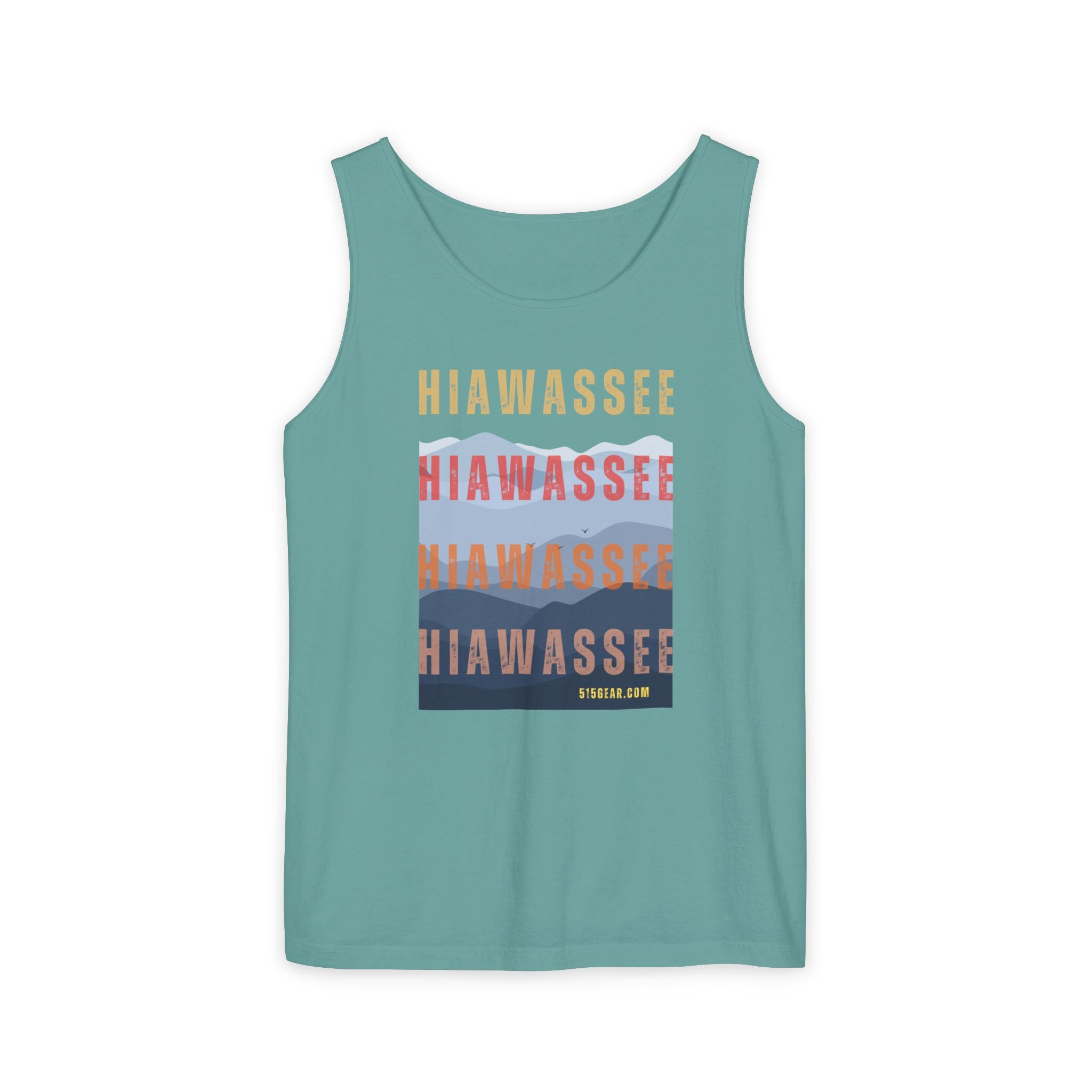 unisex tank-top, mountains graphic, by 515 Gear | Hiawassee, GA | cotton tank perfect for casual hikes and workouts